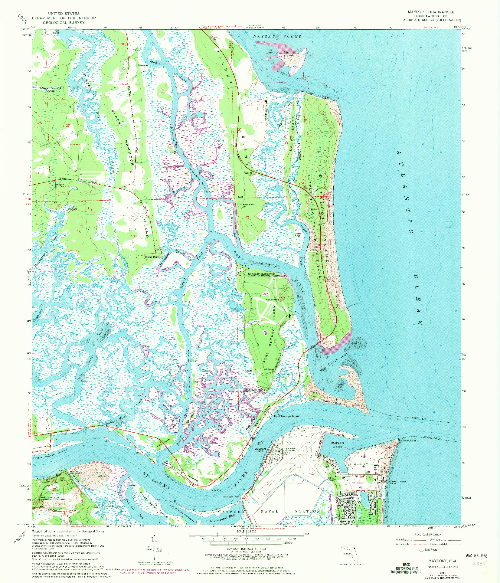 USGS 1:24000-SCALE QUADRANGLE FOR MAYPORT, FL 1964