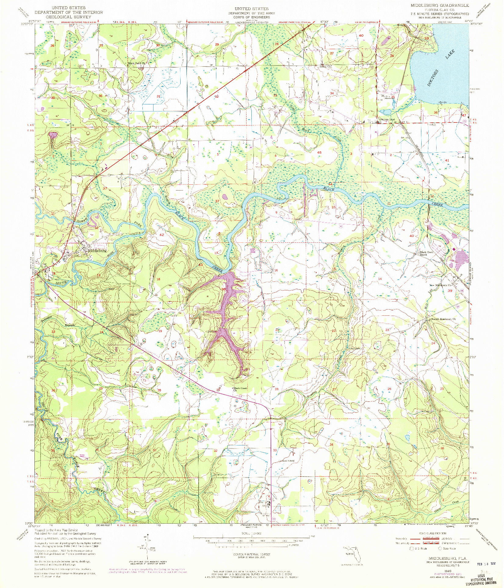 USGS 1:24000-SCALE QUADRANGLE FOR MIDDLEBURG, FL 1949