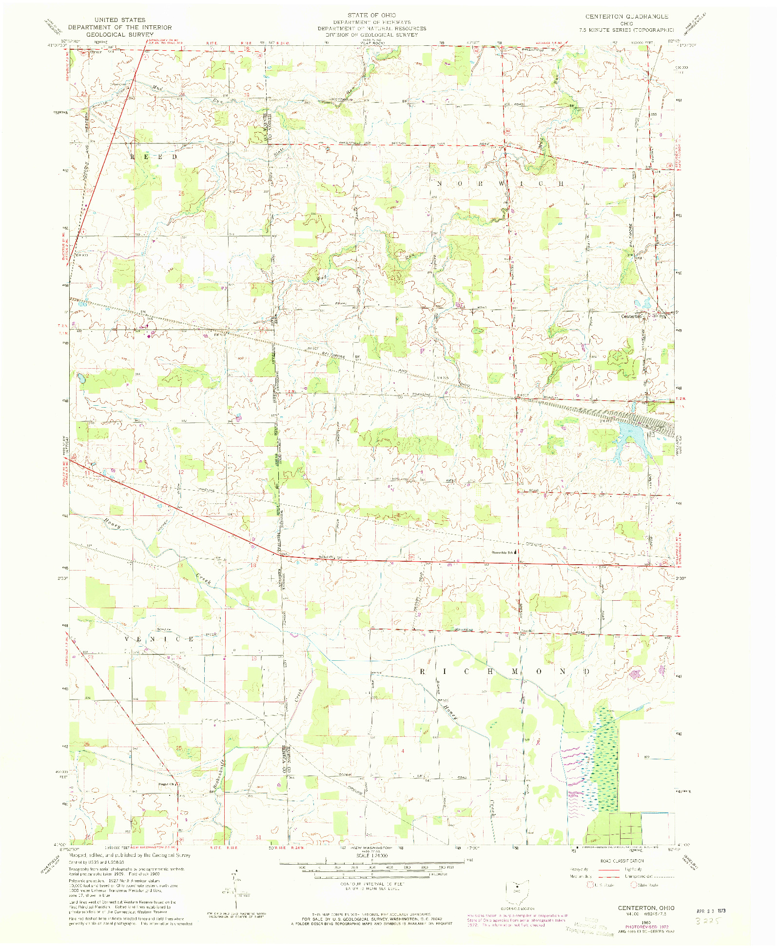 USGS 1:24000-SCALE QUADRANGLE FOR CENTERTON, OH 1960