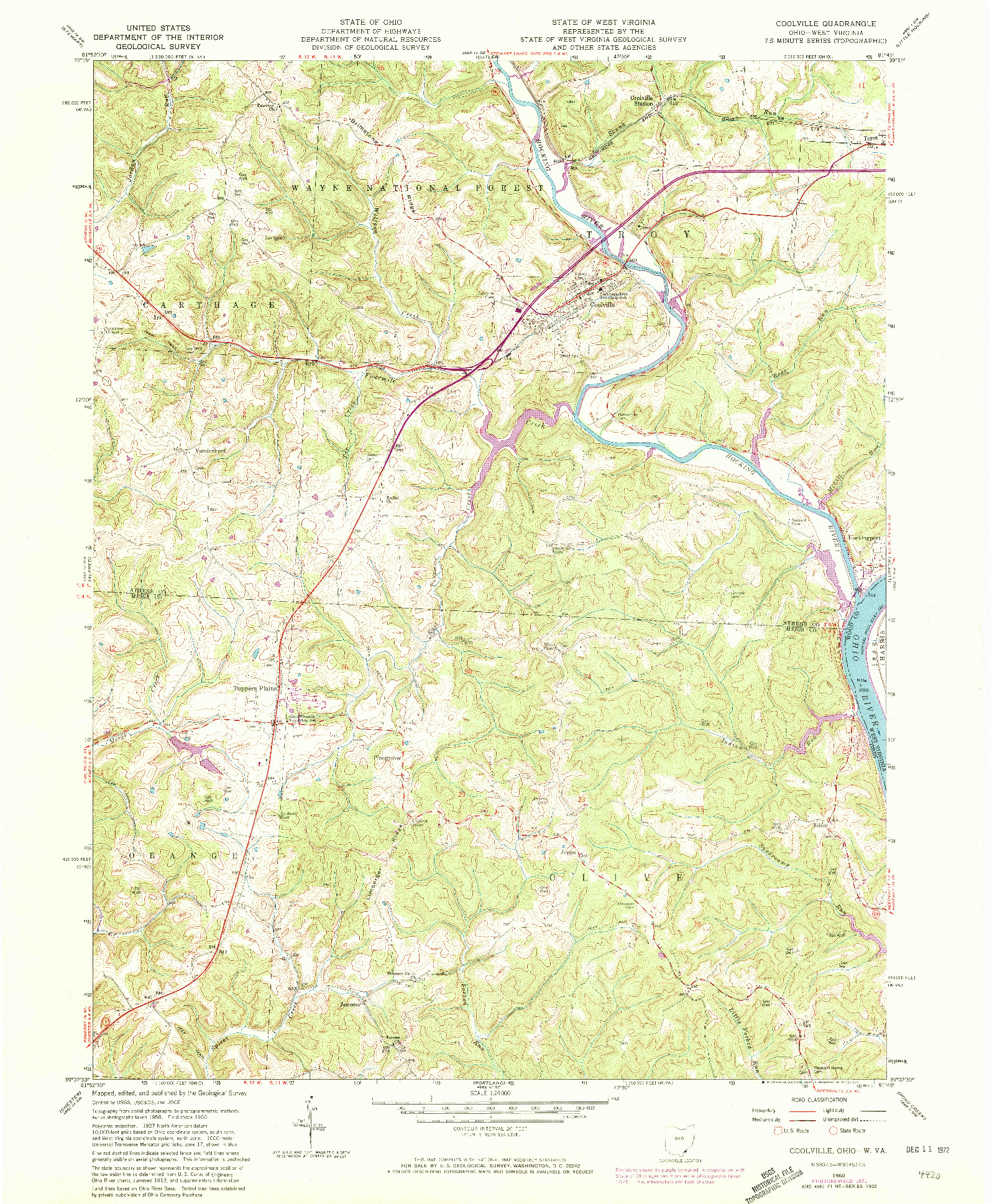 USGS 1:24000-SCALE QUADRANGLE FOR COOLVILLE, OH 1960