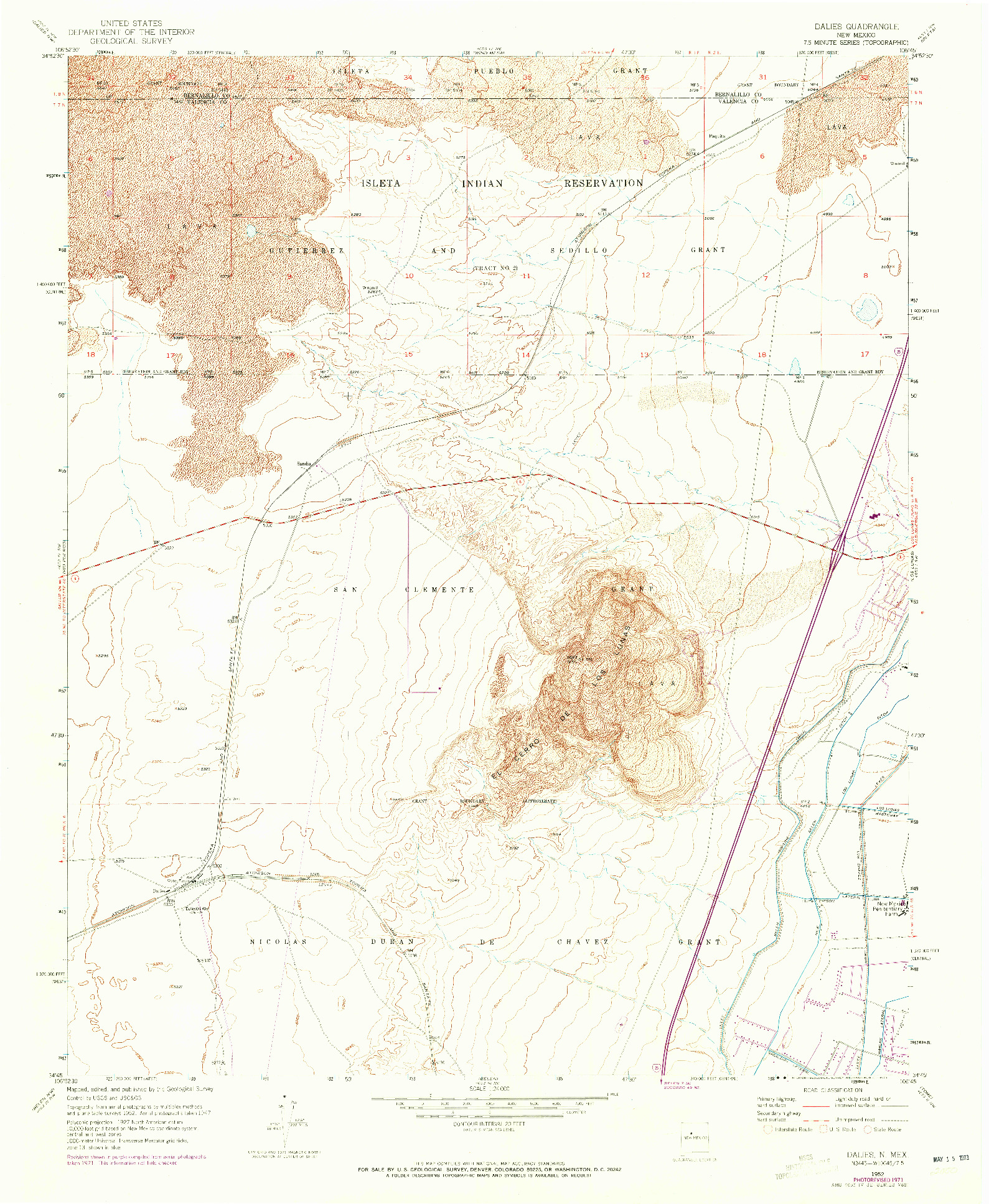 USGS 1:24000-SCALE QUADRANGLE FOR DALIES, NM 1952