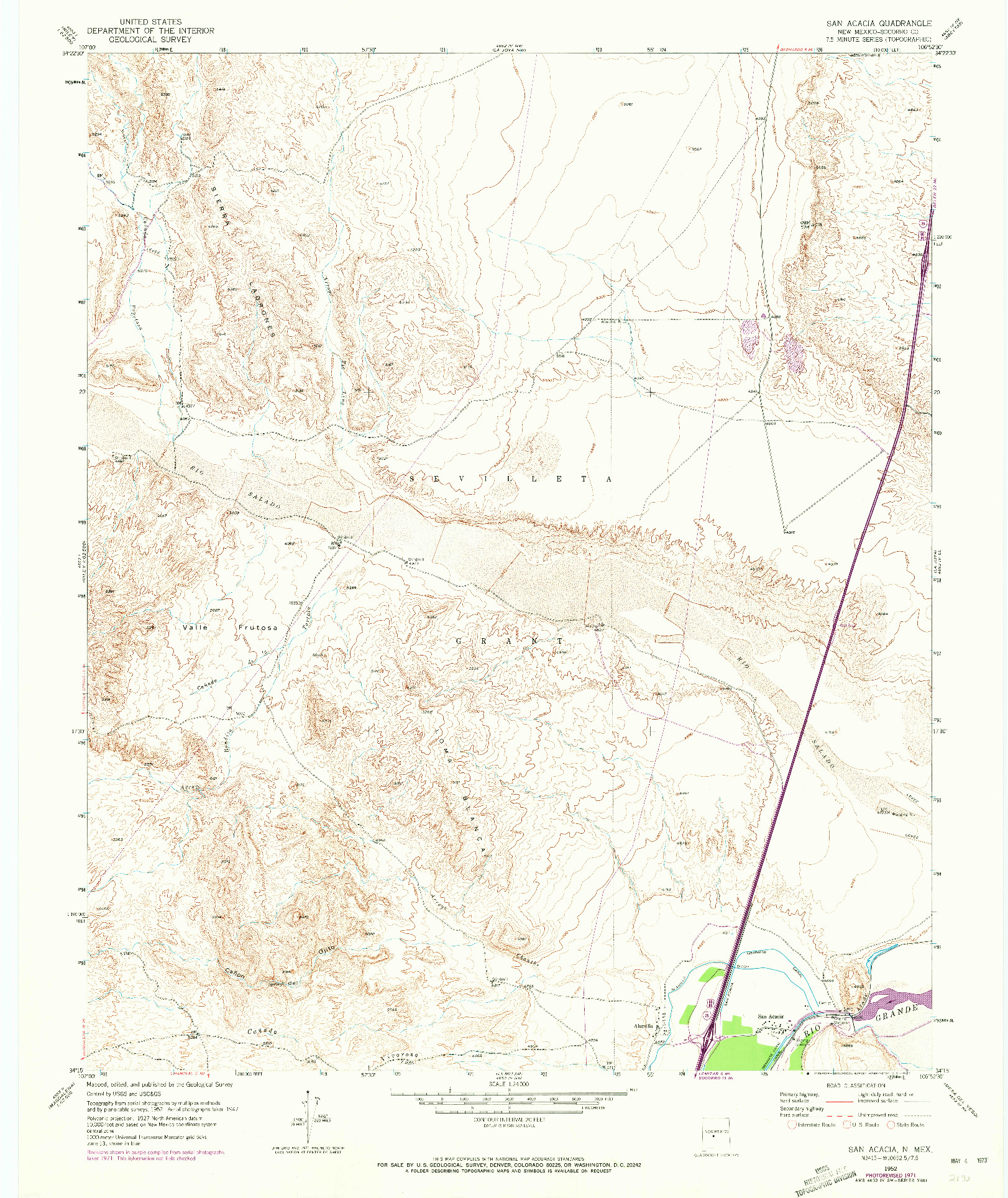 USGS 1:24000-SCALE QUADRANGLE FOR SAN ANACIA, NM 1952