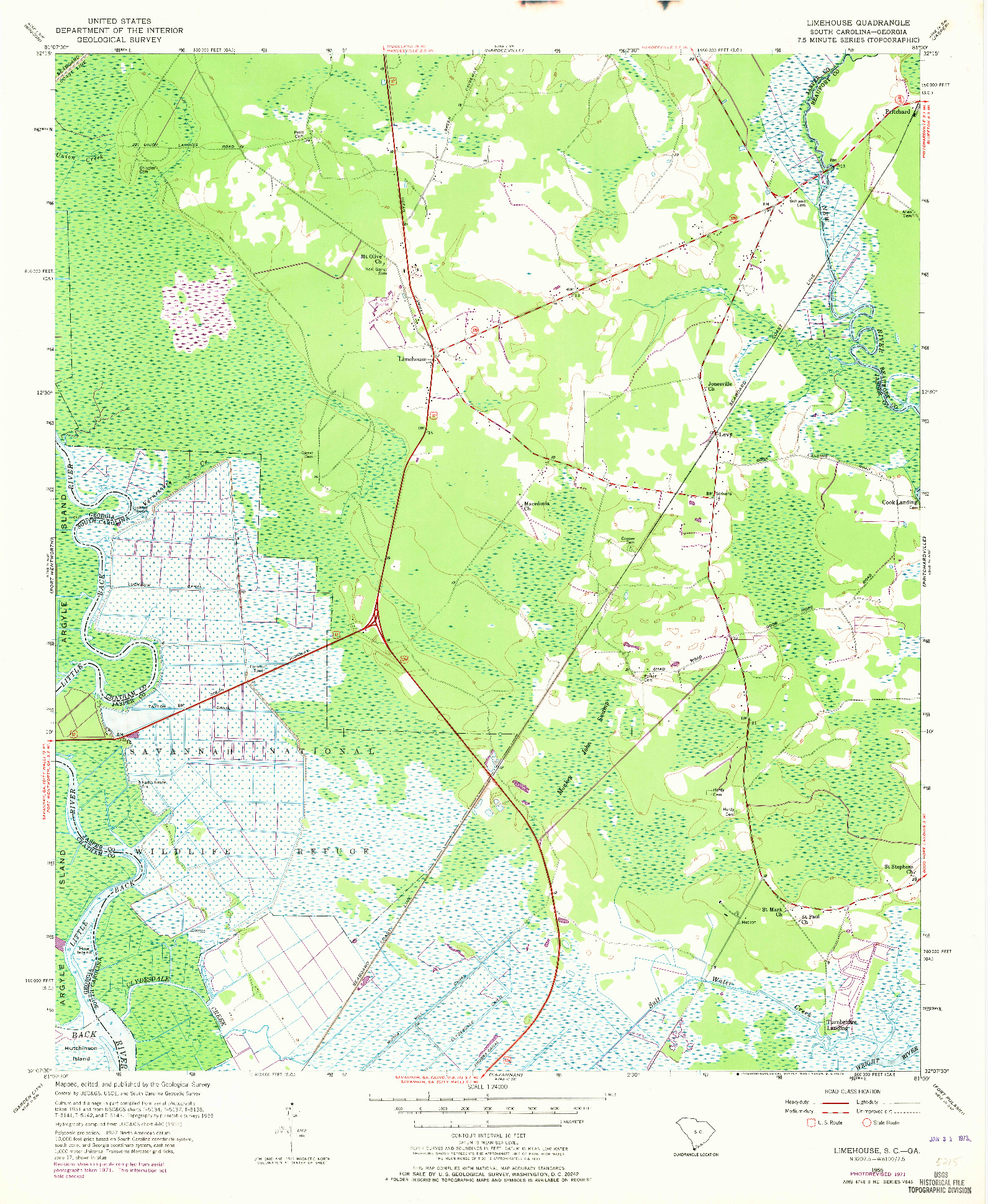 USGS 1:24000-SCALE QUADRANGLE FOR LIMEHOUSE, SC 1955