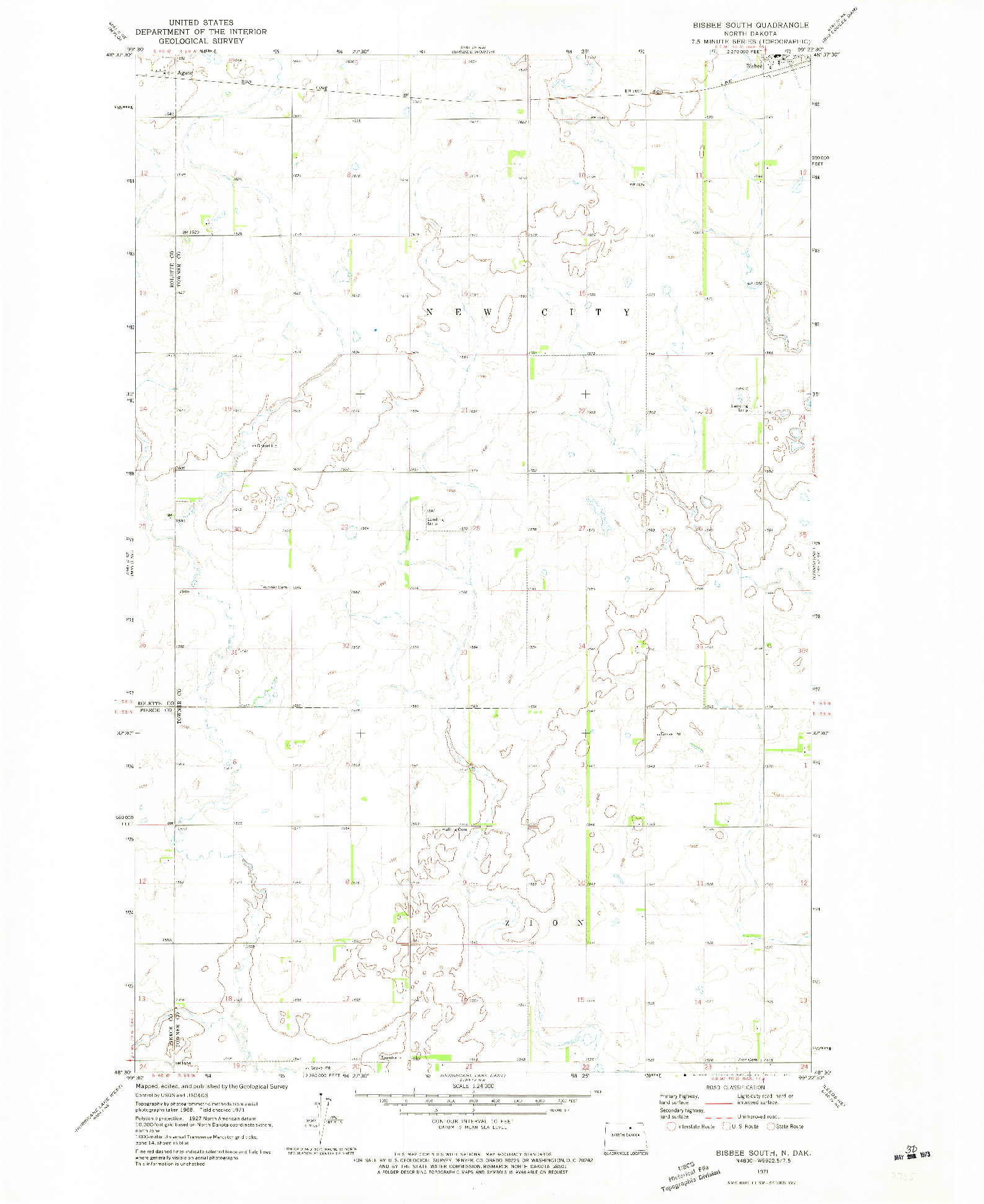 USGS 1:24000-SCALE QUADRANGLE FOR BISBEE SOUTH, ND 1971
