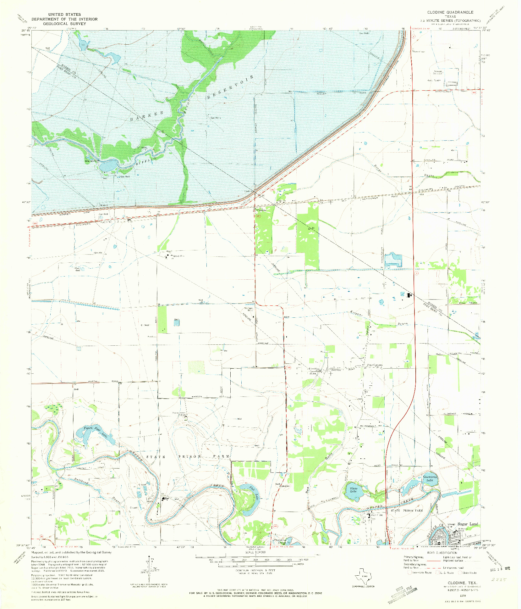 USGS 1:24000-SCALE QUADRANGLE FOR CLODINE, TX 1970