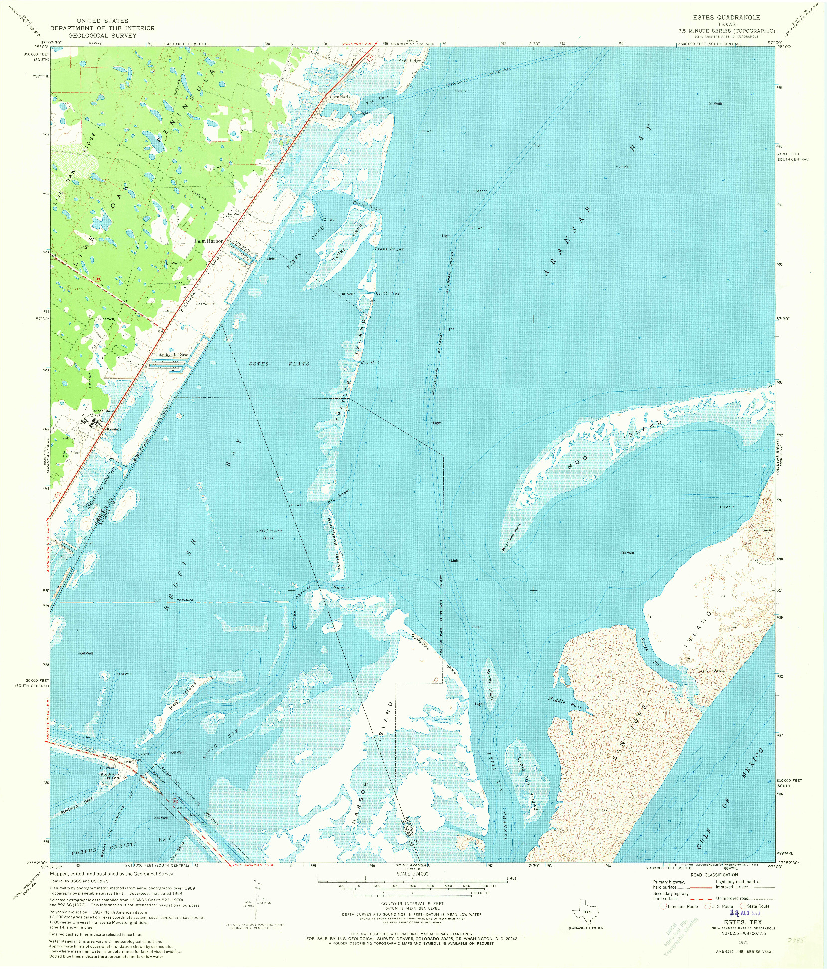 USGS 1:24000-SCALE QUADRANGLE FOR ESTES, TX 1971