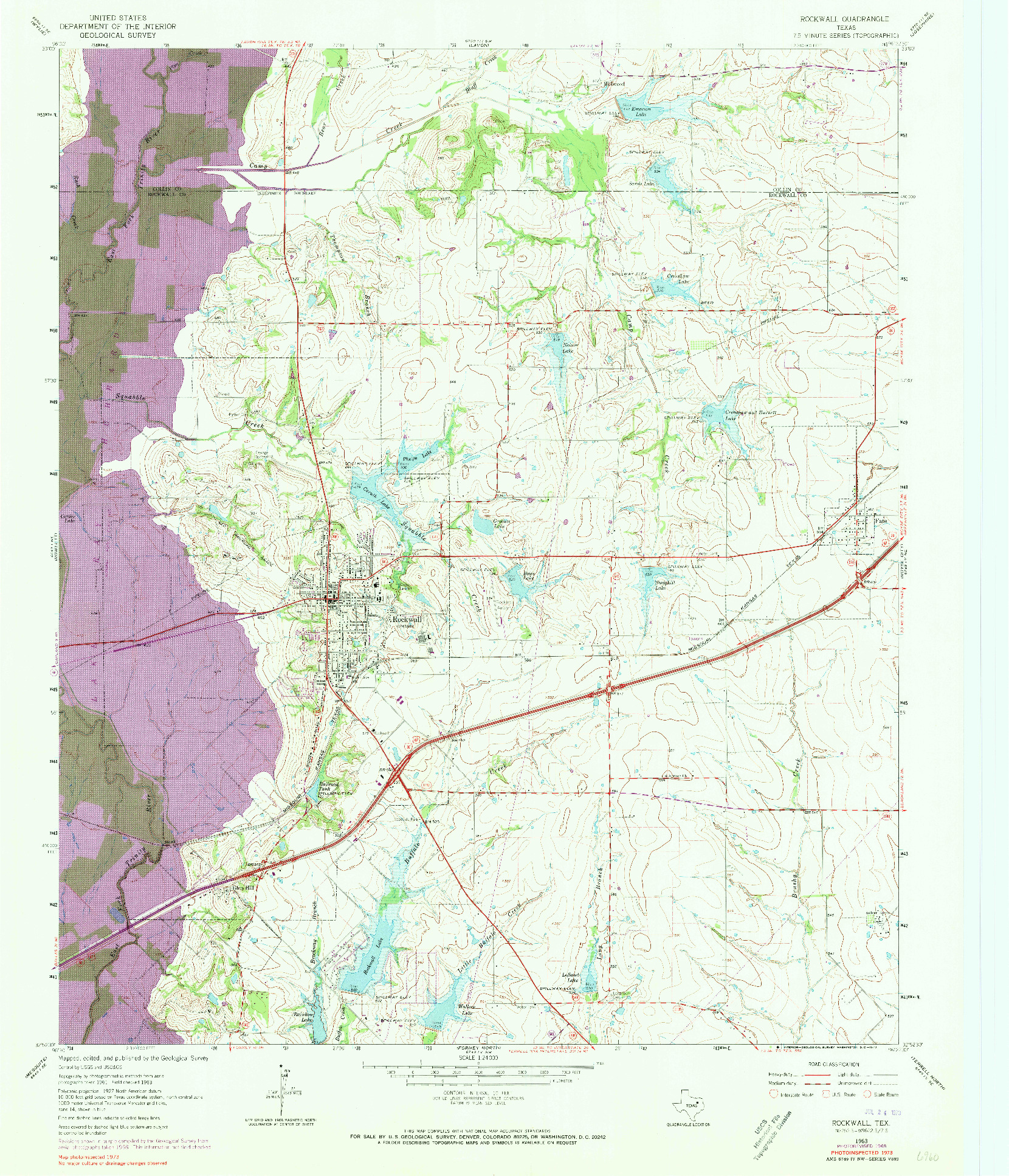 USGS 1:24000-SCALE QUADRANGLE FOR ROCKWALL, TX 1963