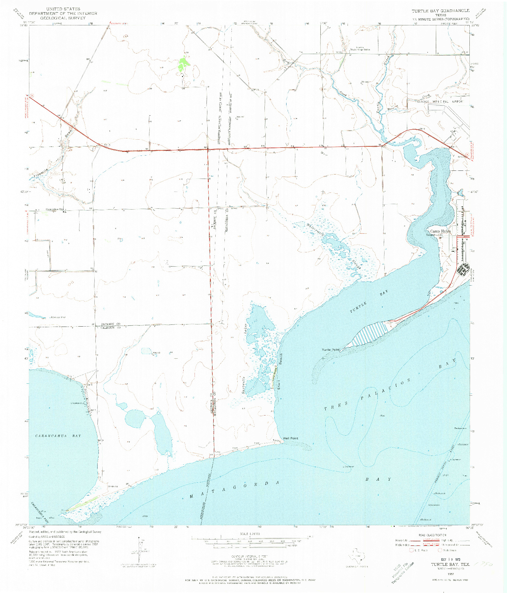USGS 1:24000-SCALE QUADRANGLE FOR TURTLE BAY, TX 1952