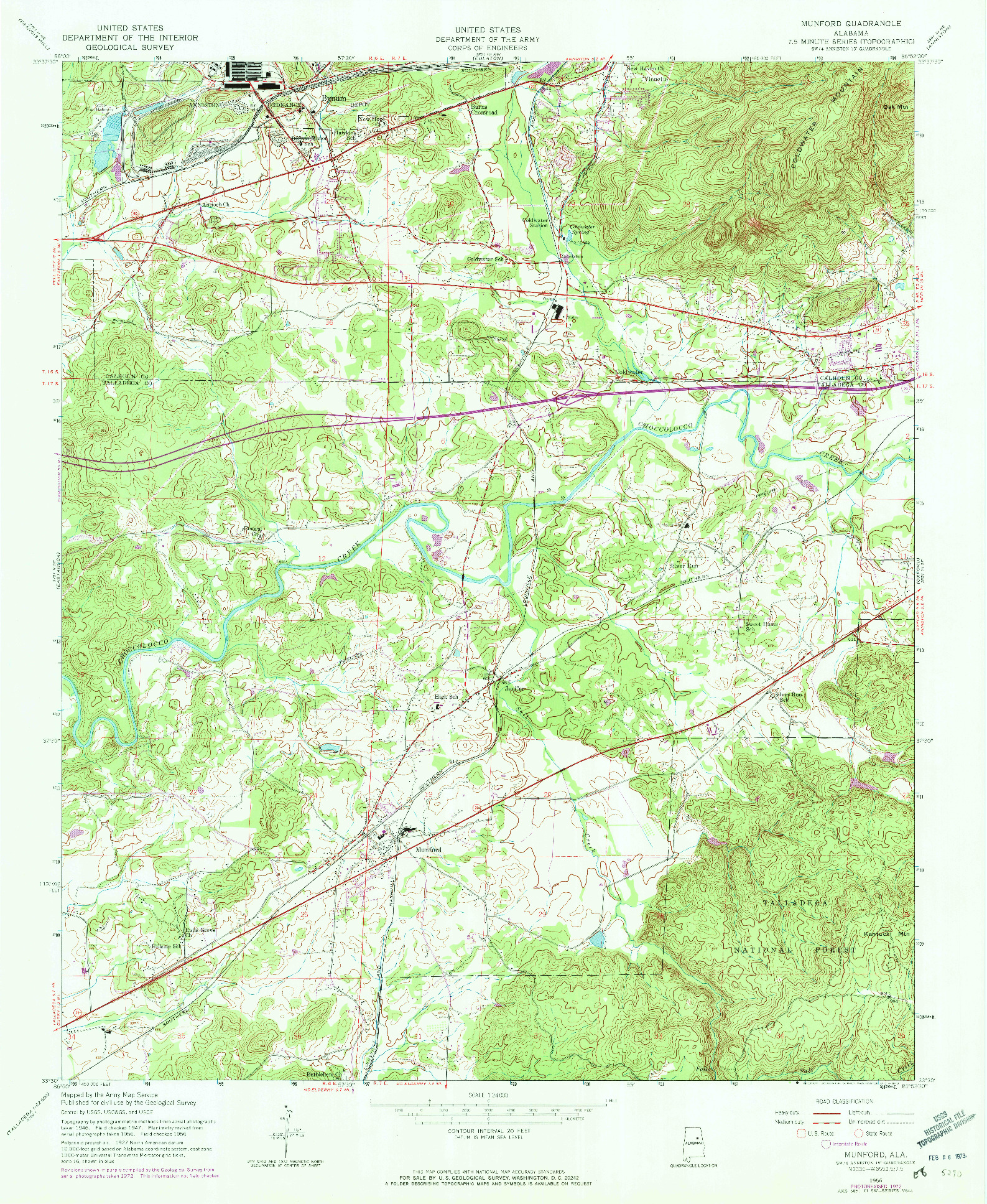 USGS 1:24000-SCALE QUADRANGLE FOR MUNFORD, AL 1956