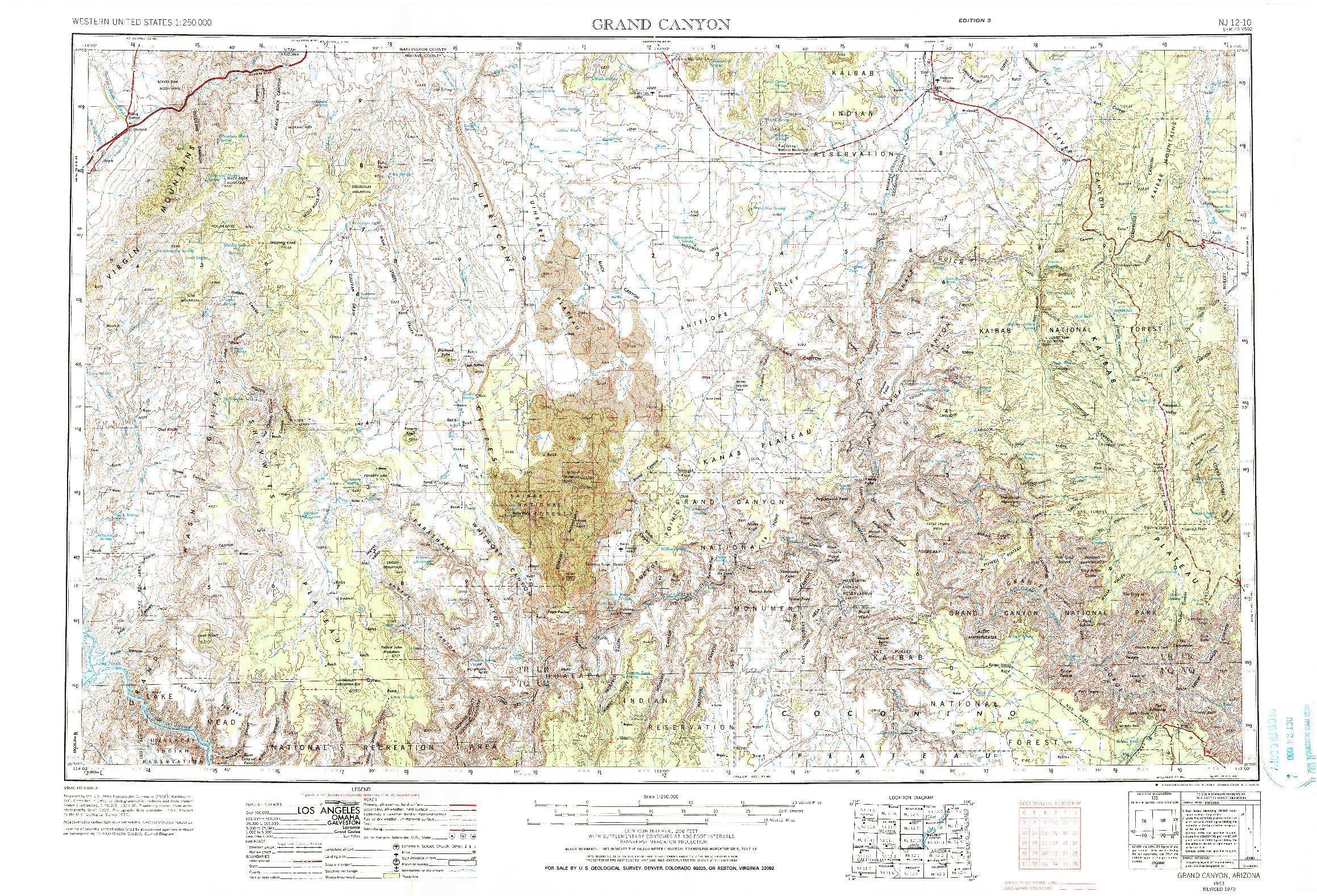 USGS 1:250000-SCALE QUADRANGLE FOR GRAND CANYON, AZ 1953