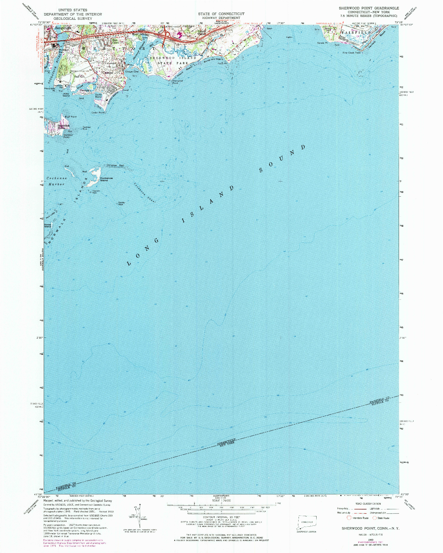 USGS 1:24000-SCALE QUADRANGLE FOR SHERWOOD POINT, CT 1960