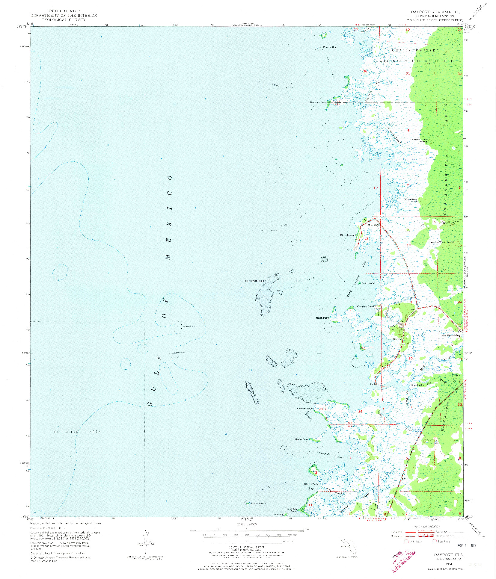 USGS 1:24000-SCALE QUADRANGLE FOR BAYPORT, FL 1954