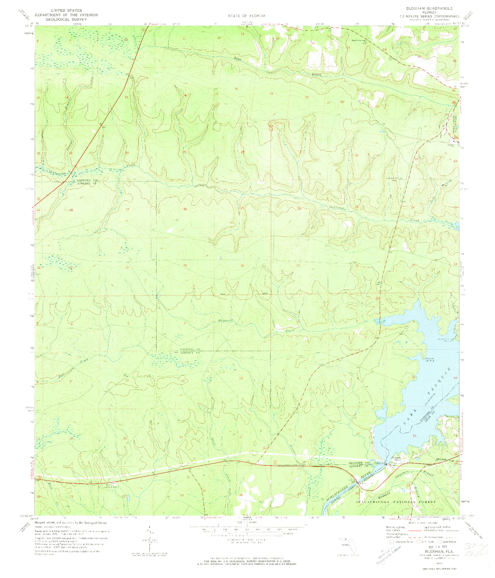 USGS 1:24000-SCALE QUADRANGLE FOR BLOXHAM, FL 1972