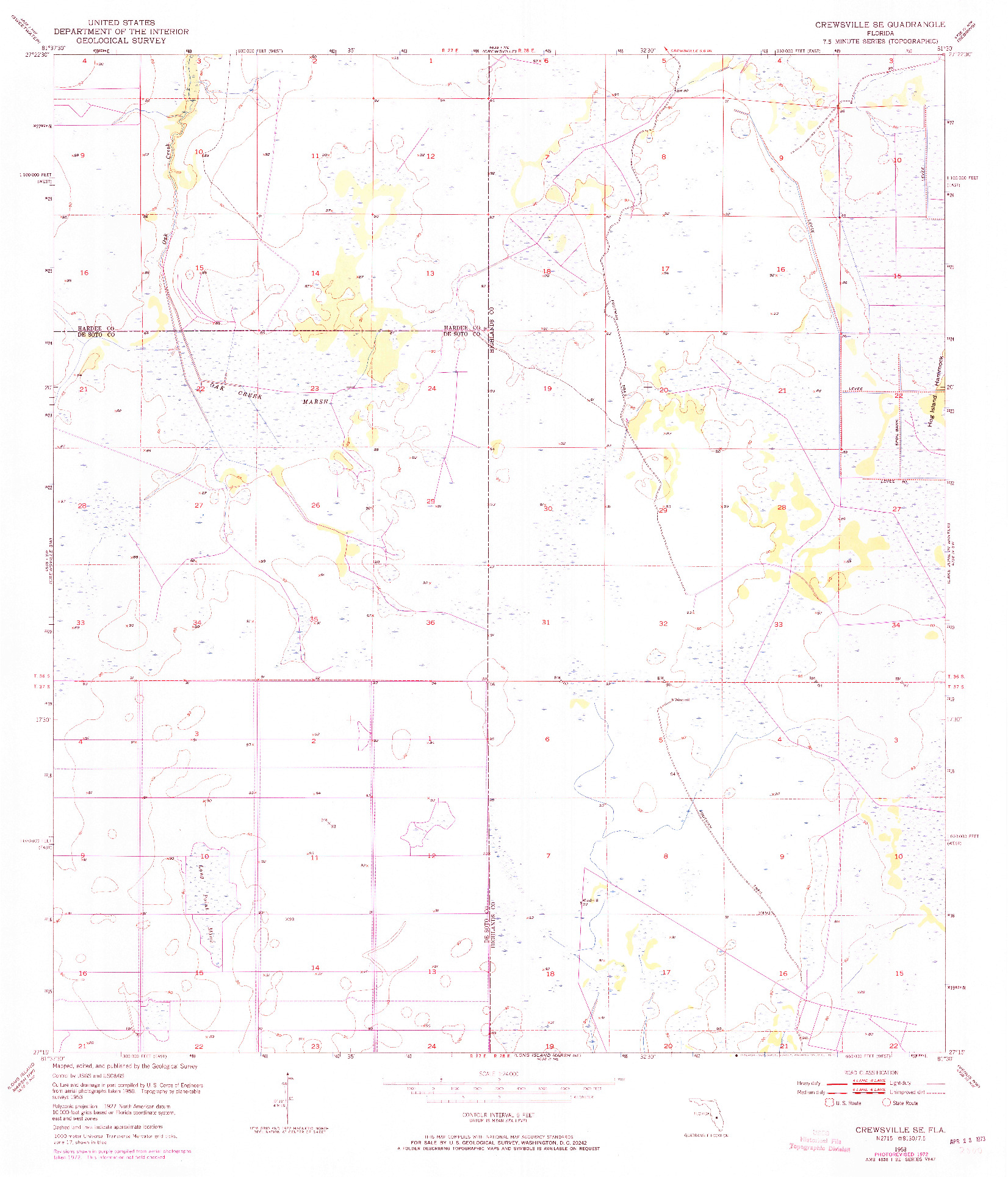 USGS 1:24000-SCALE QUADRANGLE FOR CREWSVILLE SE, FL 1953