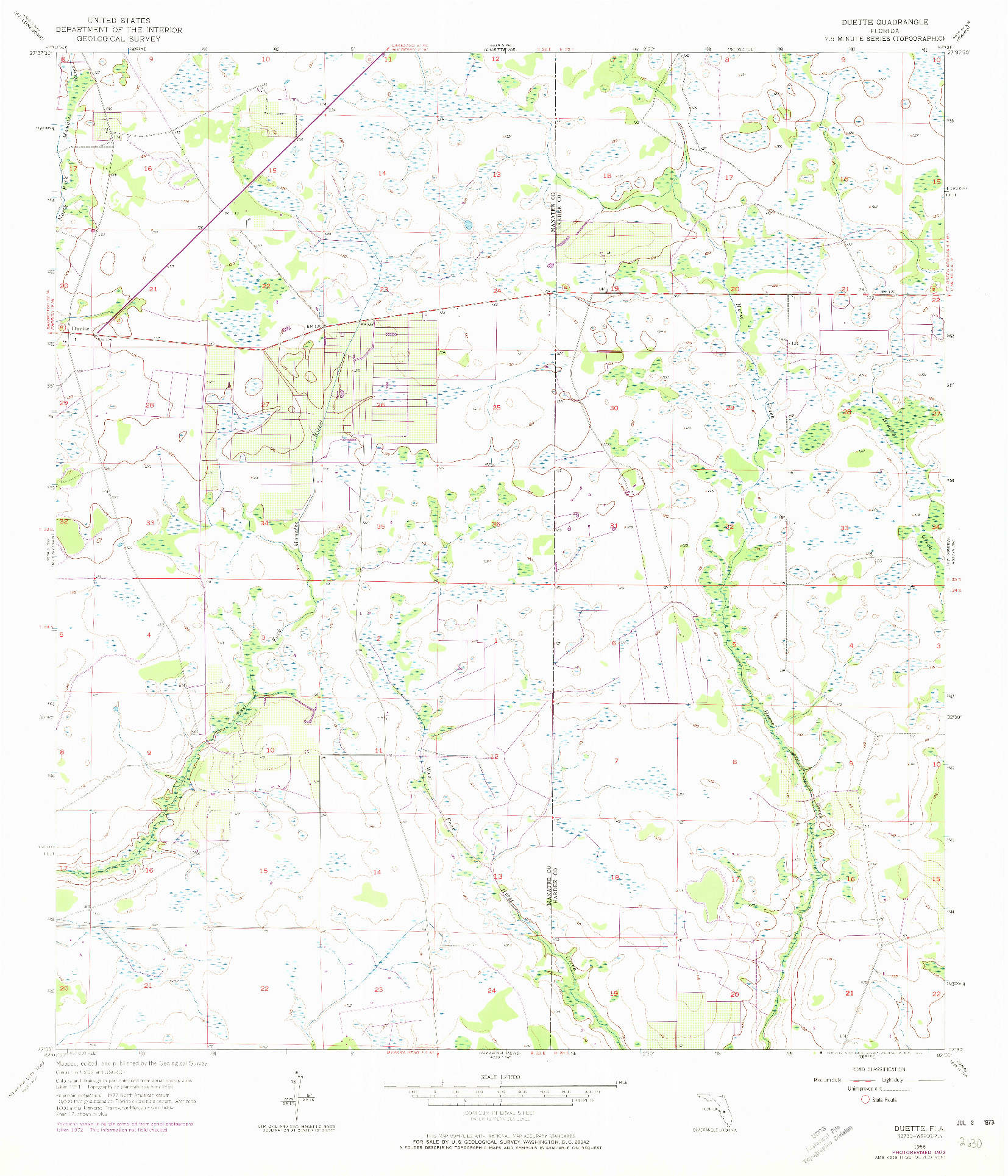 USGS 1:24000-SCALE QUADRANGLE FOR DUETTE, FL 1956