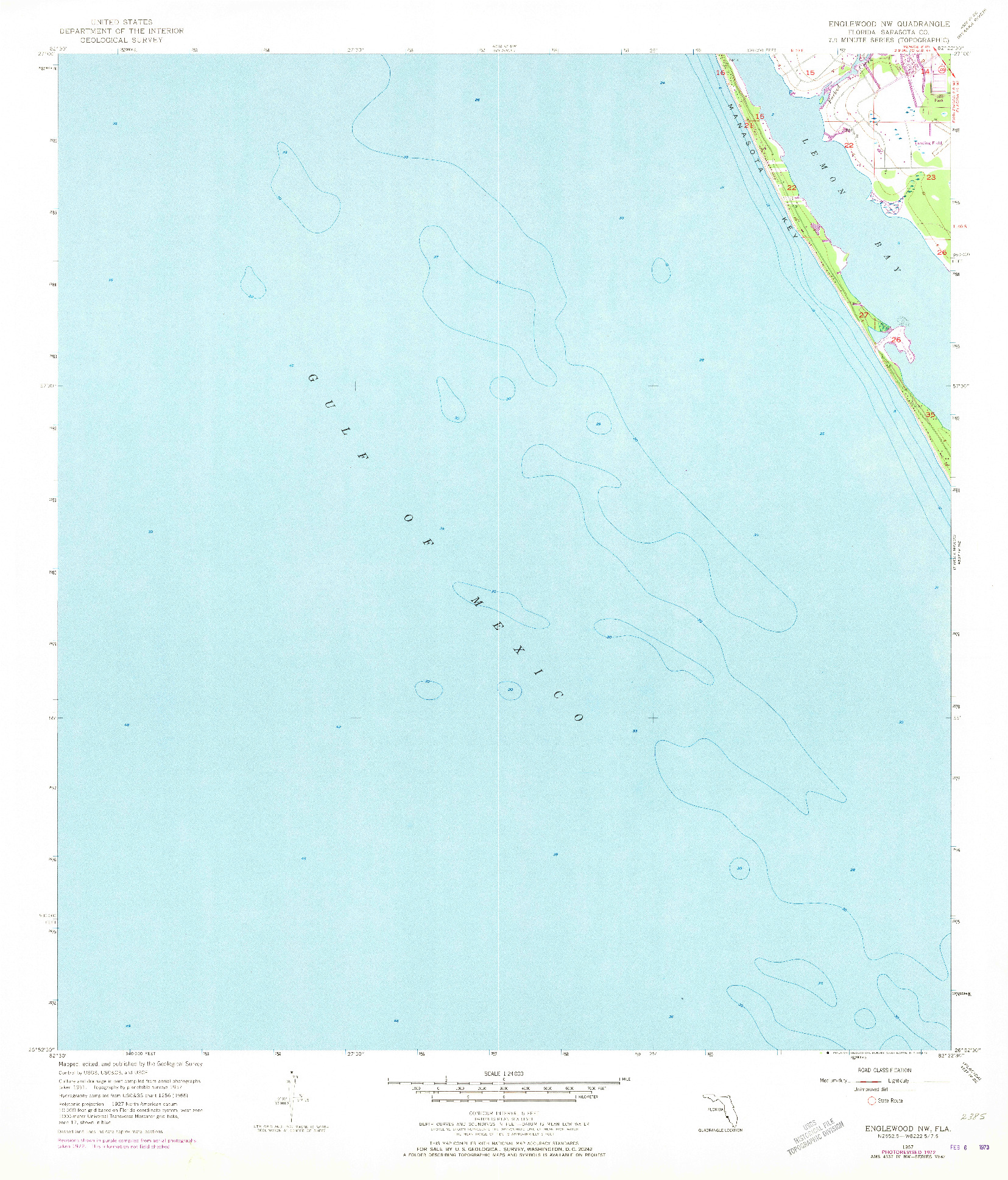 USGS 1:24000-SCALE QUADRANGLE FOR ENGLEWOOD NW, FL 1957