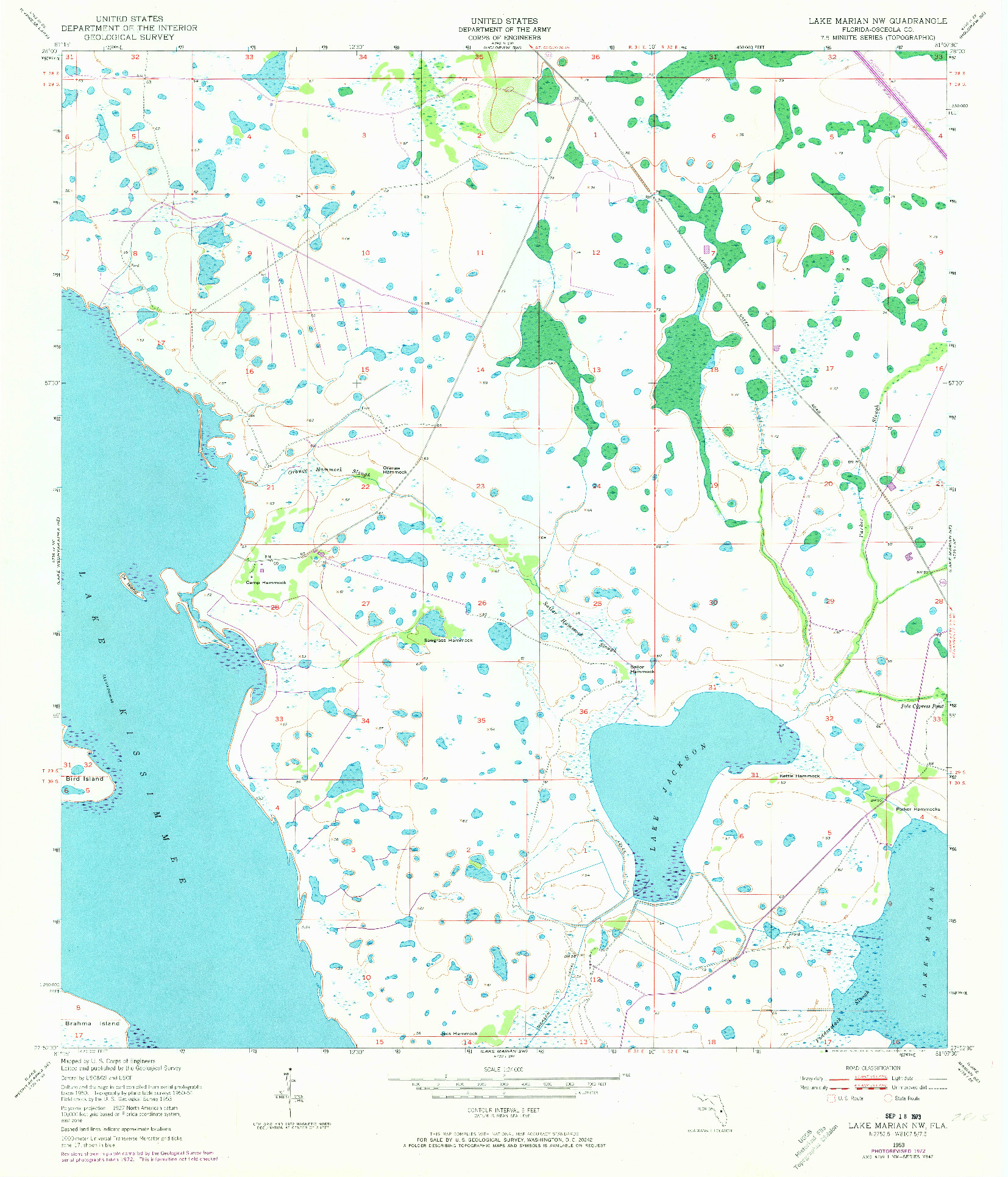 USGS 1:24000-SCALE QUADRANGLE FOR LAKE MARIAN NW, FL 1953