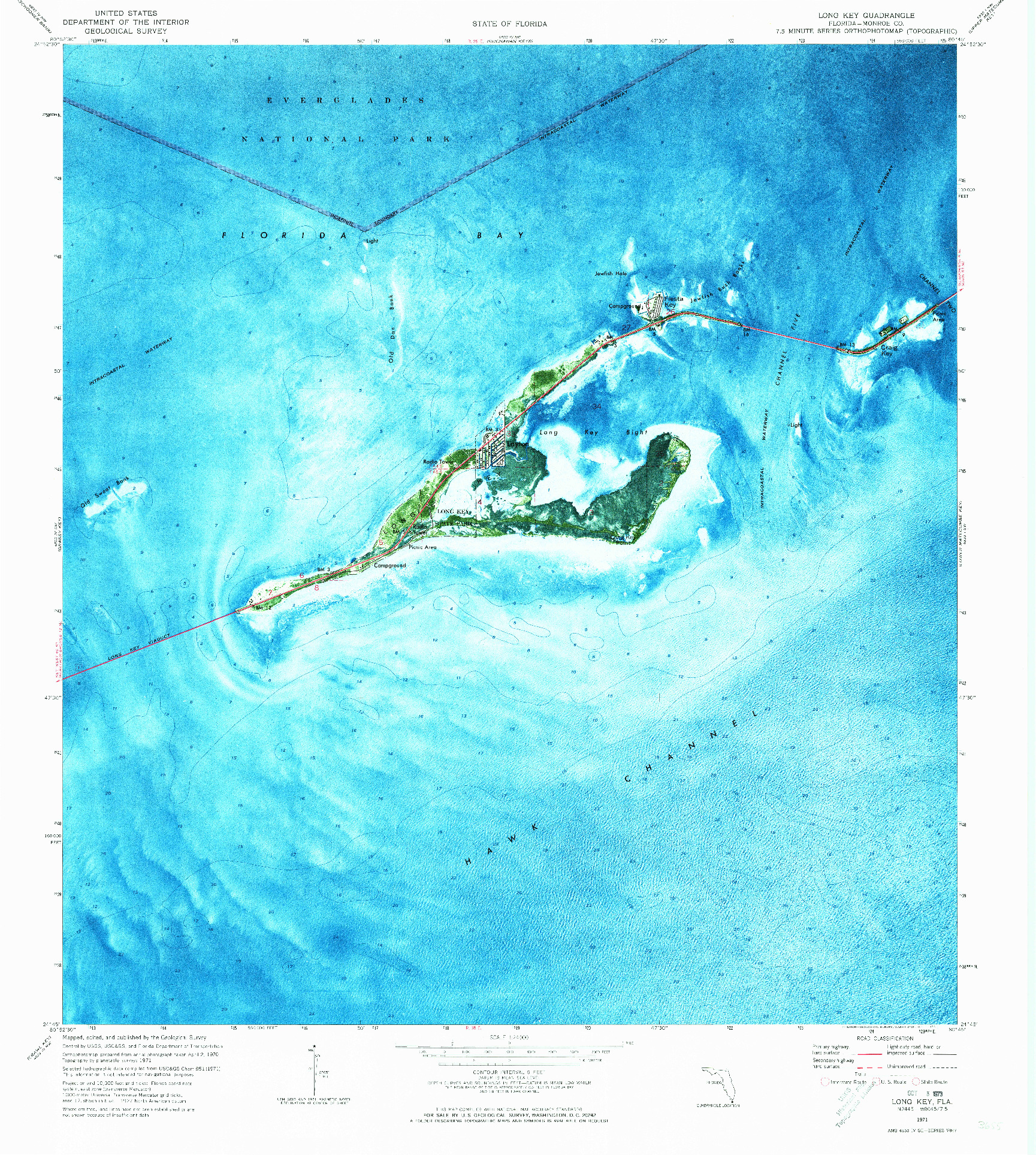 USGS 1:24000-SCALE QUADRANGLE FOR LONG KEY, FL 1971