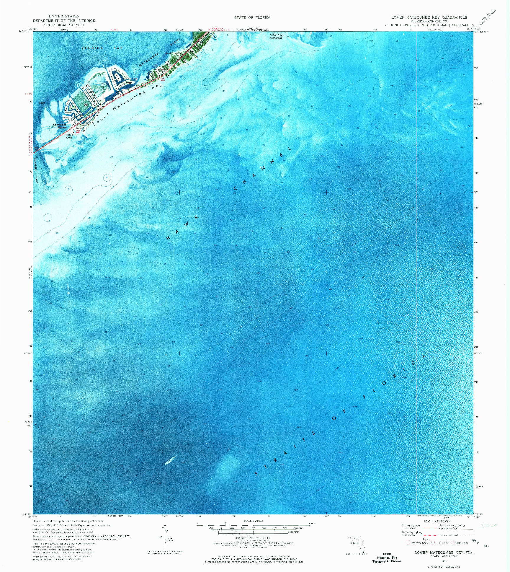 USGS 1:24000-SCALE QUADRANGLE FOR LOWER MATECUMBE KEY, FL 1971