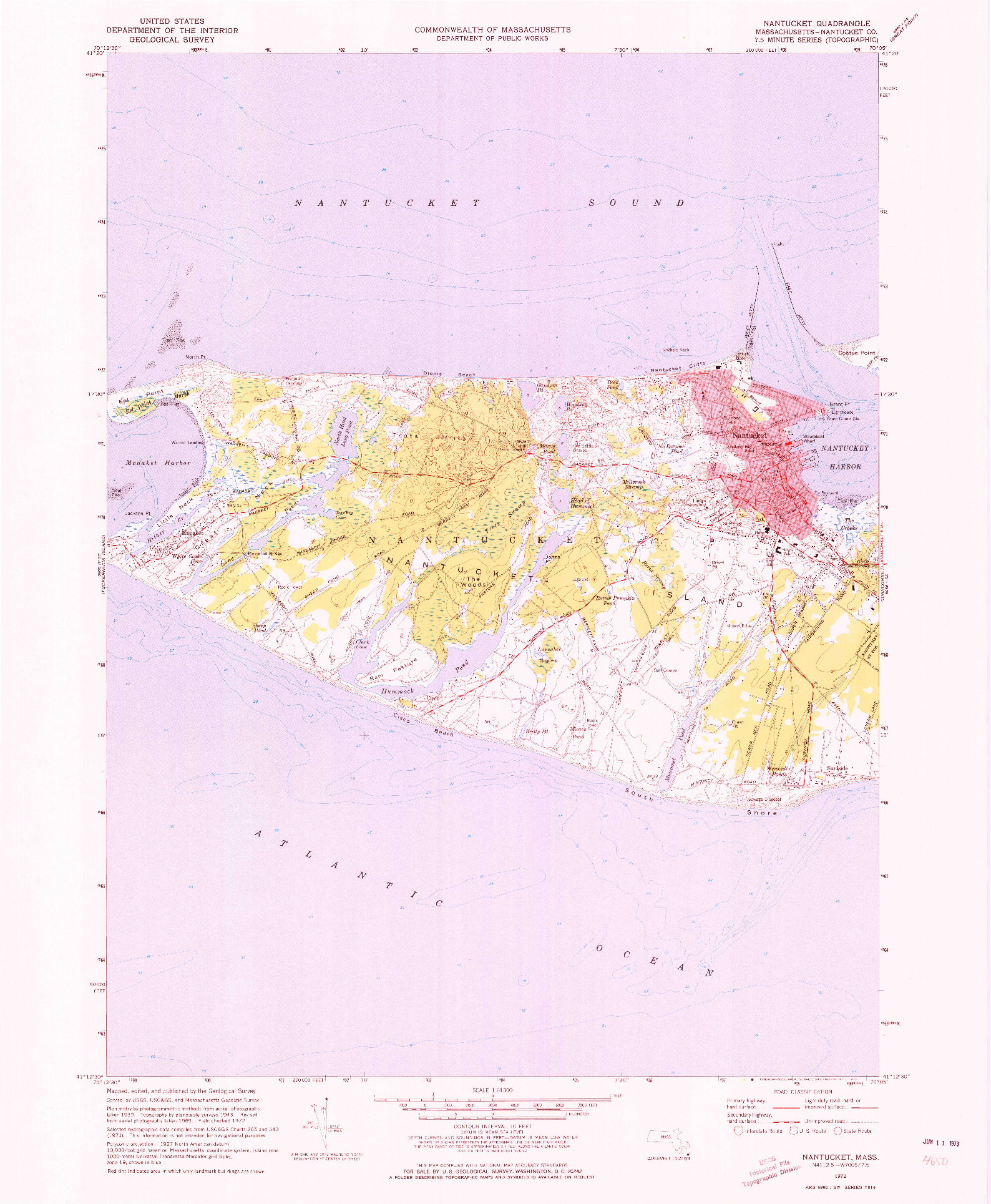 USGS 1:24000-SCALE QUADRANGLE FOR NANTUCKET, MA 1972