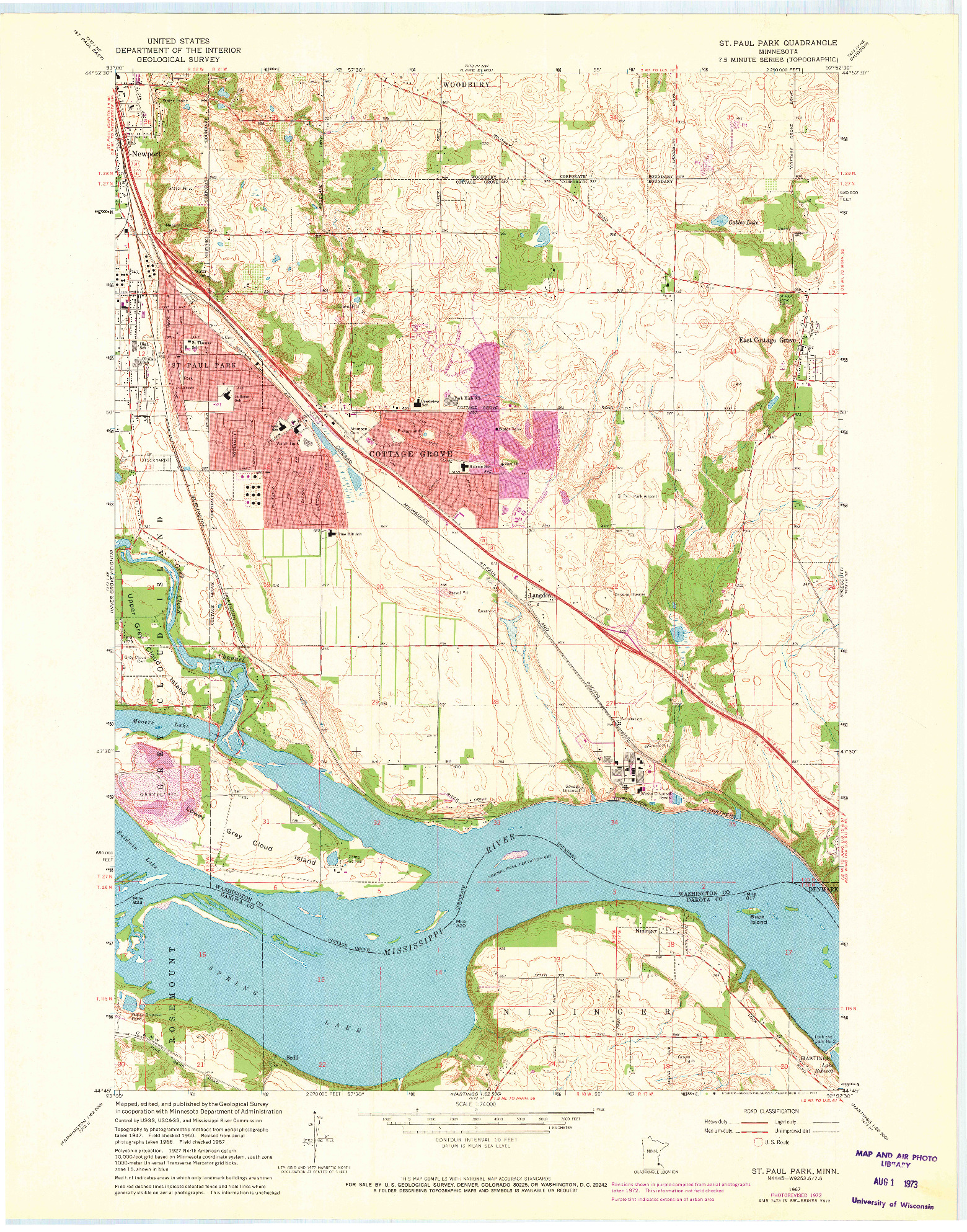 USGS 1:24000-SCALE QUADRANGLE FOR ST PAUL PARK, MN 1967