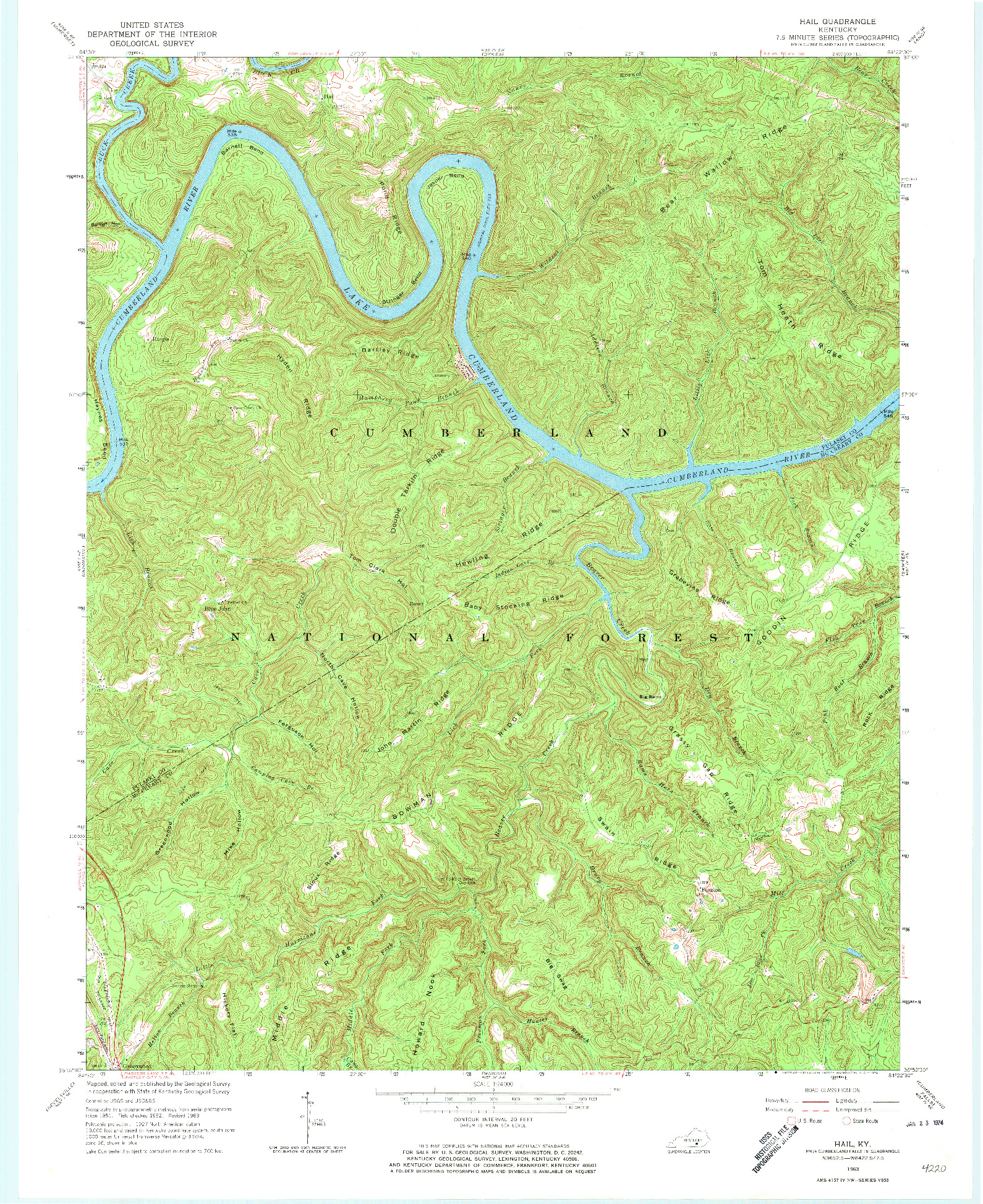 USGS 1:24000-SCALE QUADRANGLE FOR HAIL, KY 1963