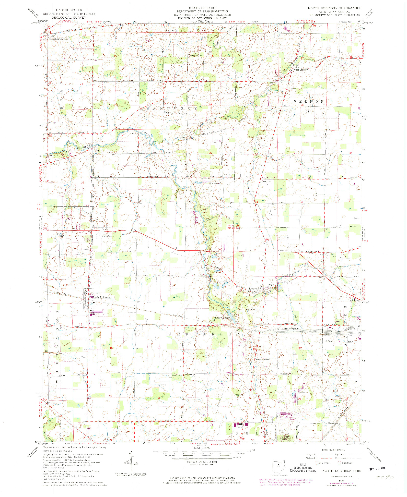 USGS 1:24000-SCALE QUADRANGLE FOR NORTH ROBINSON, OH 1960