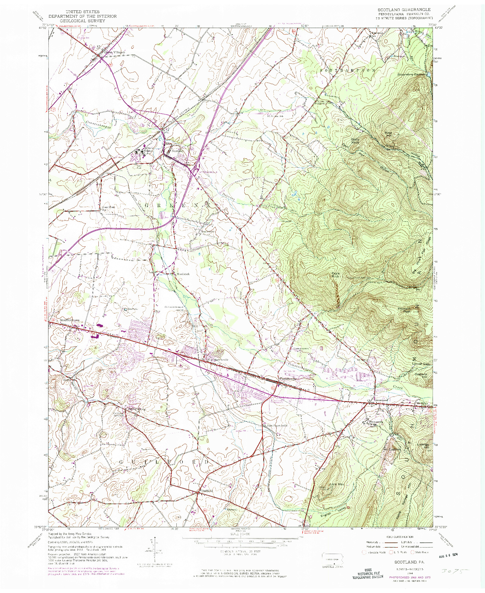 USGS 1:24000-SCALE QUADRANGLE FOR SCOTLAND, PA 1944