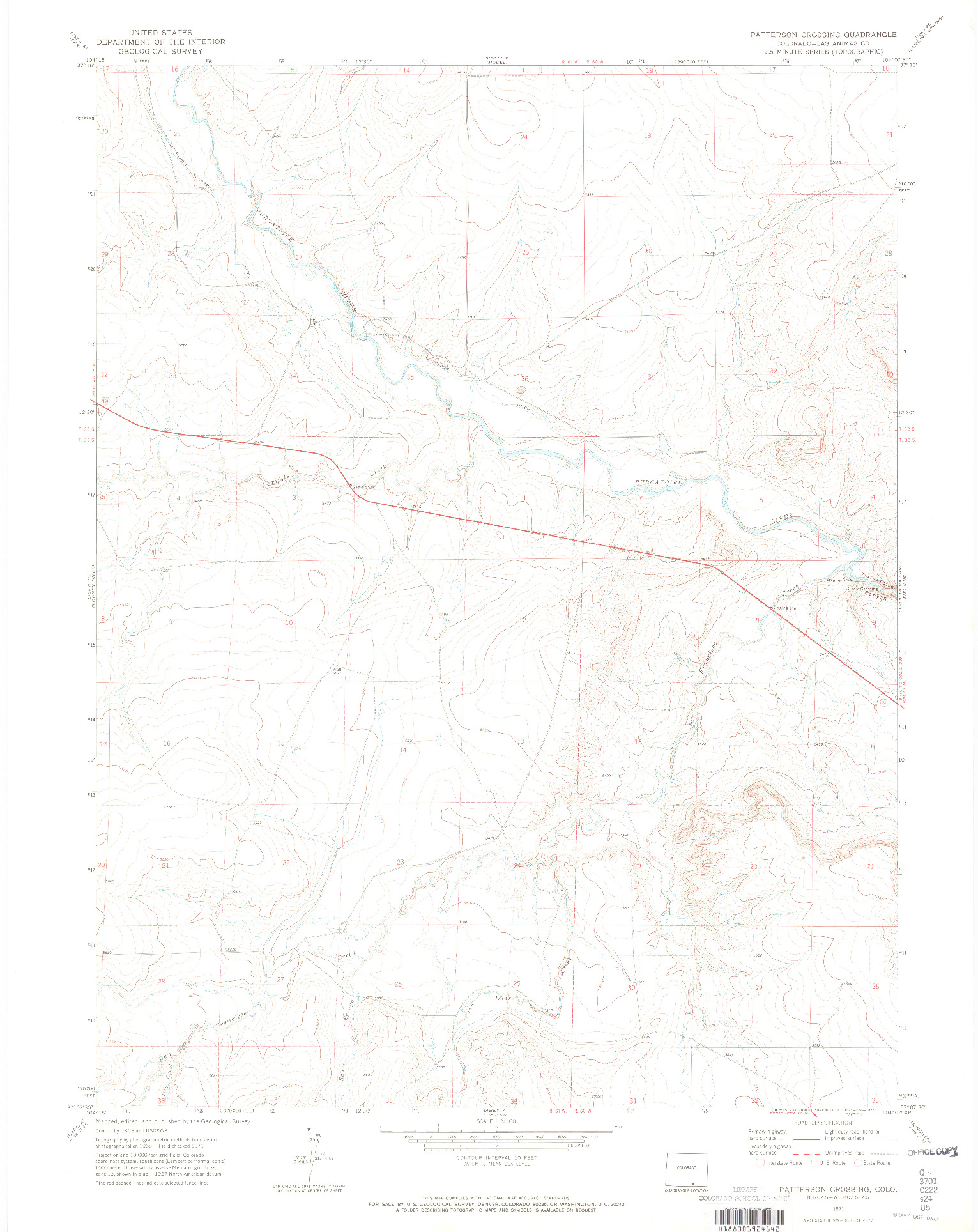 USGS 1:24000-SCALE QUADRANGLE FOR PARSHALL, CO 1971