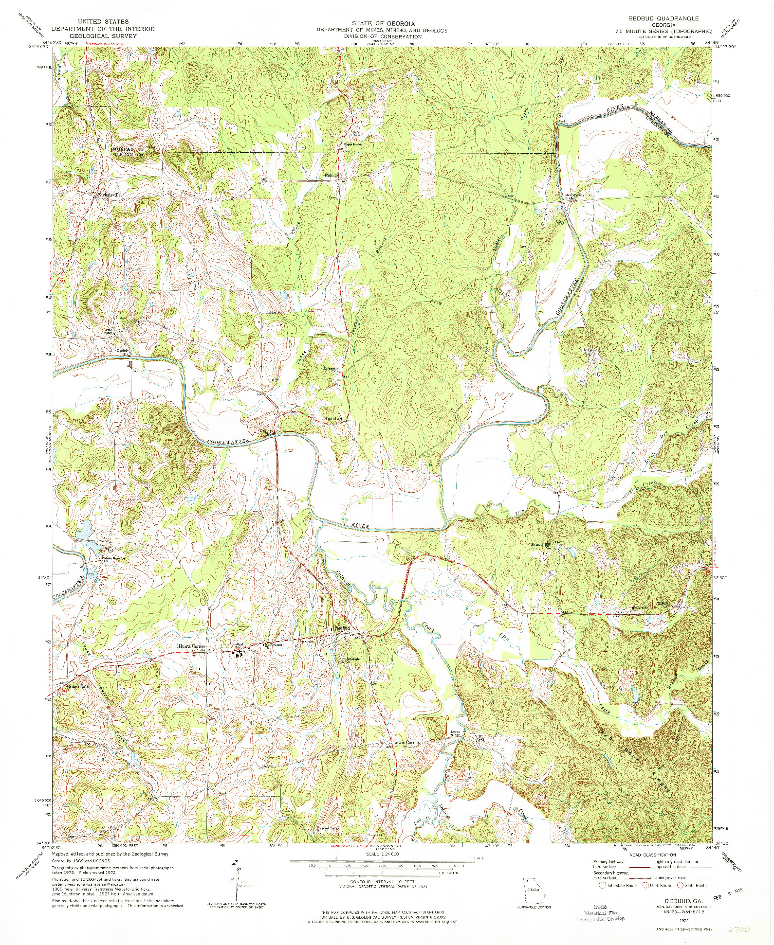 USGS 1:24000-SCALE QUADRANGLE FOR REDBUD, GA 1972