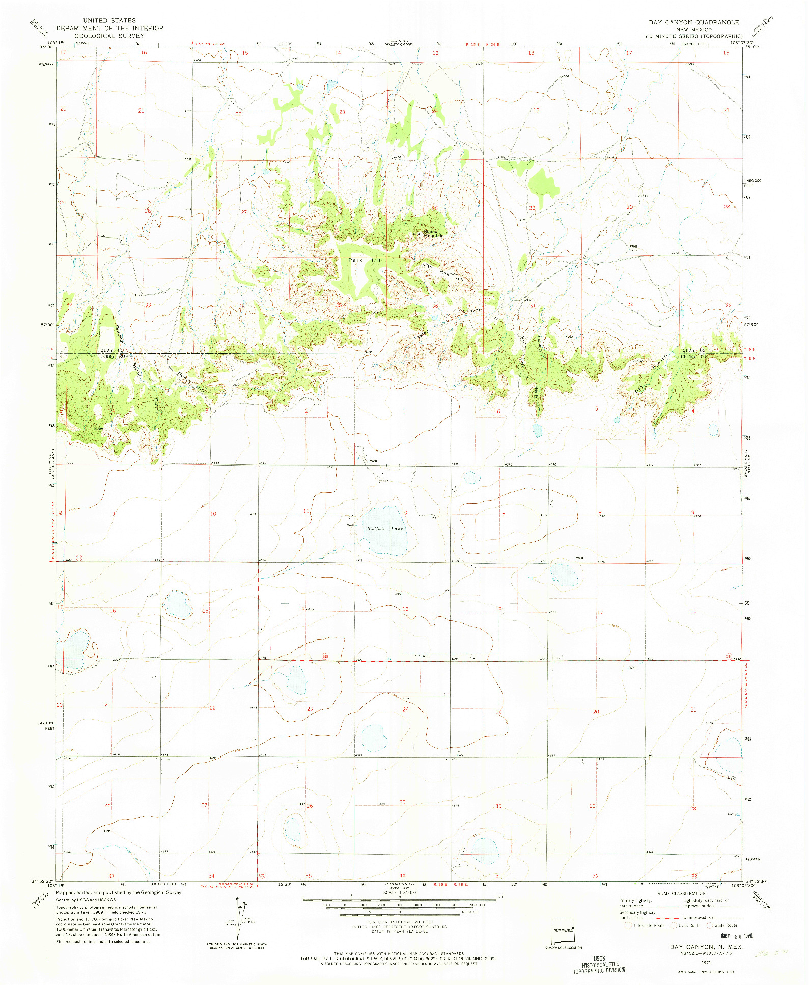 USGS 1:24000-SCALE QUADRANGLE FOR DAY CANYON, NM 1971