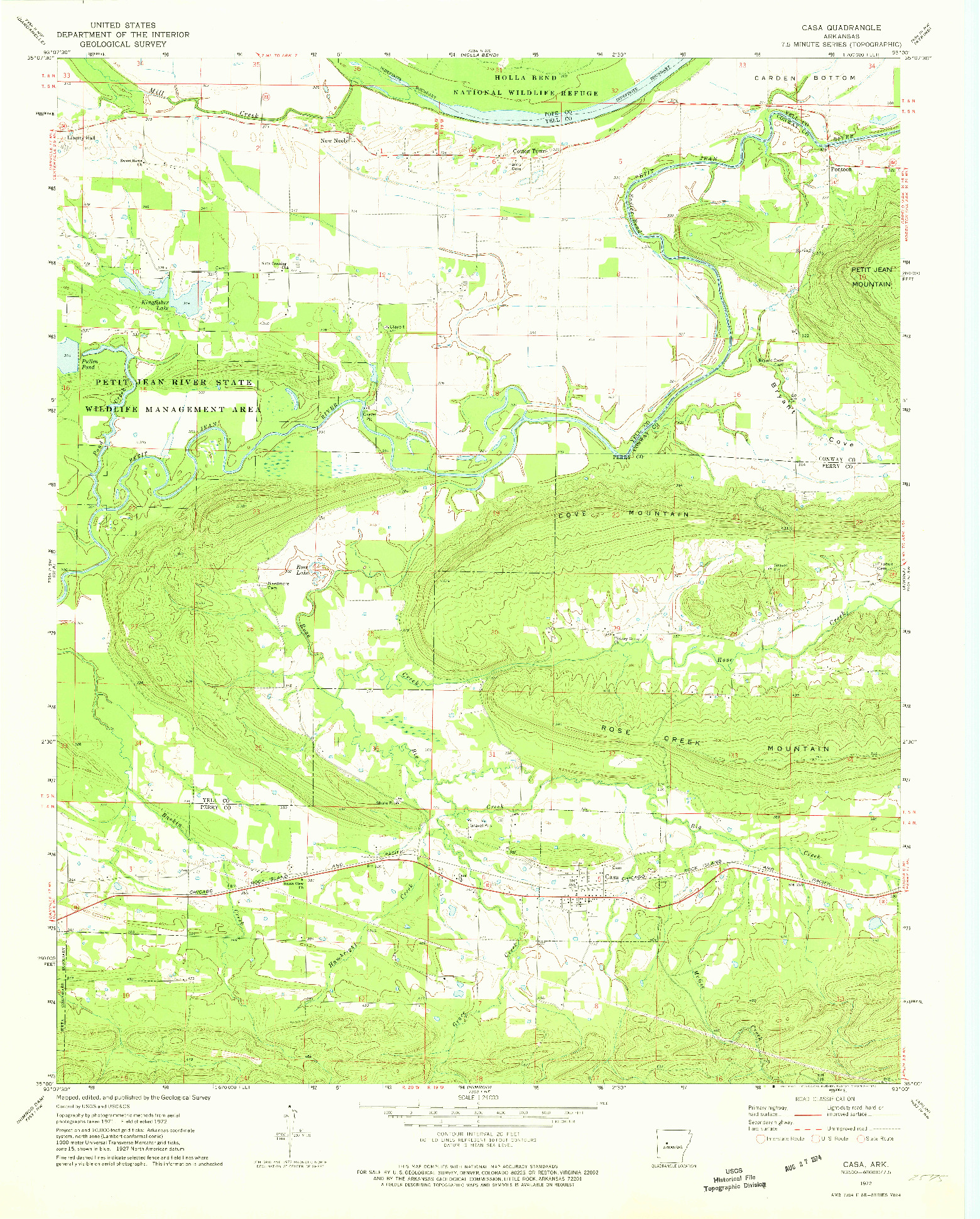 USGS 1:24000-SCALE QUADRANGLE FOR CASA, AR 1972