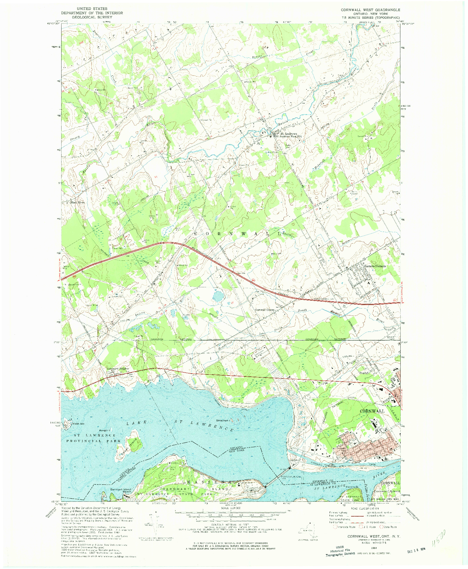 USGS 1:24000-SCALE QUADRANGLE FOR CORNWALL WEST, NY 1964