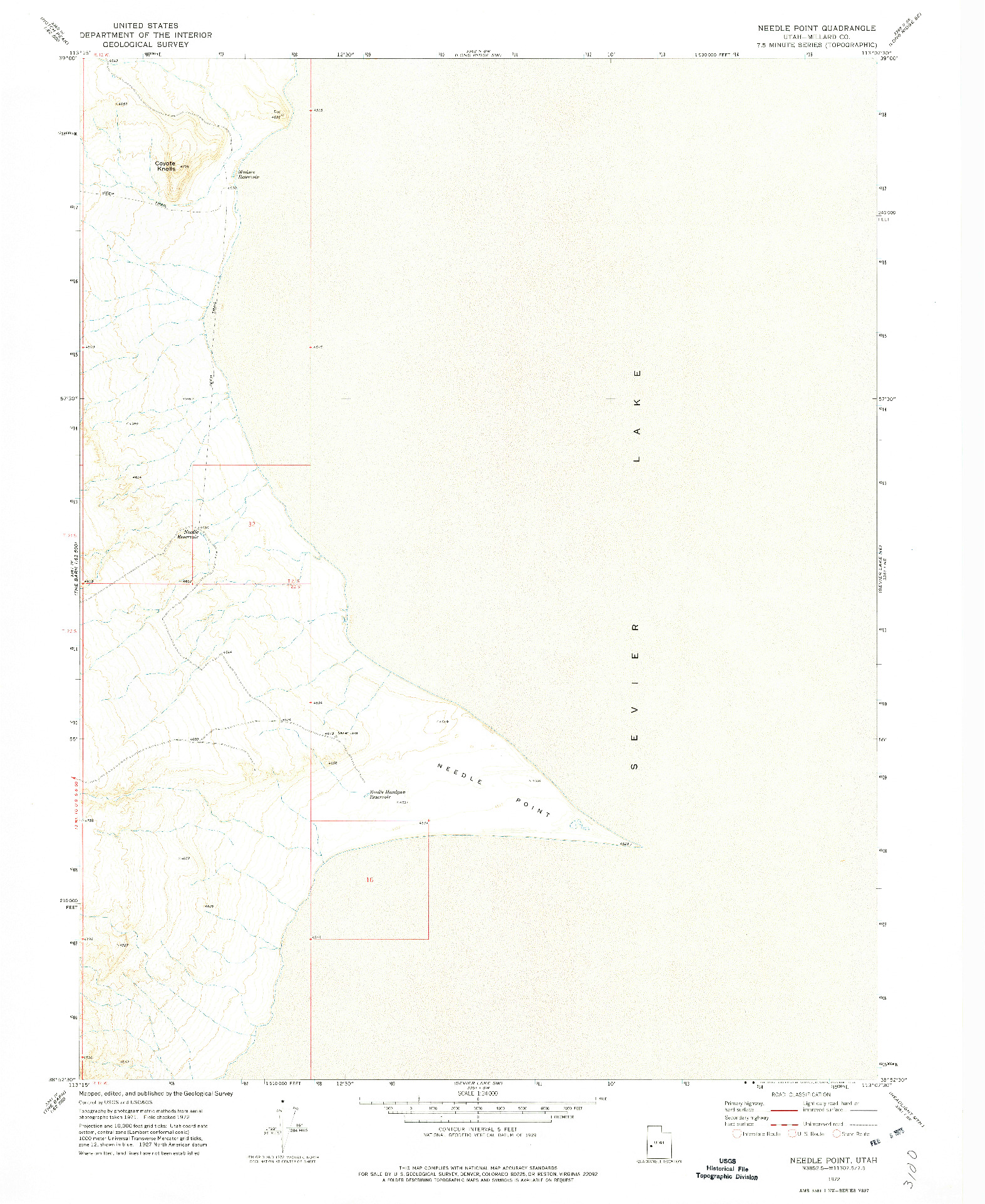 USGS 1:24000-SCALE QUADRANGLE FOR NEEDLE POINT, UT 1972
