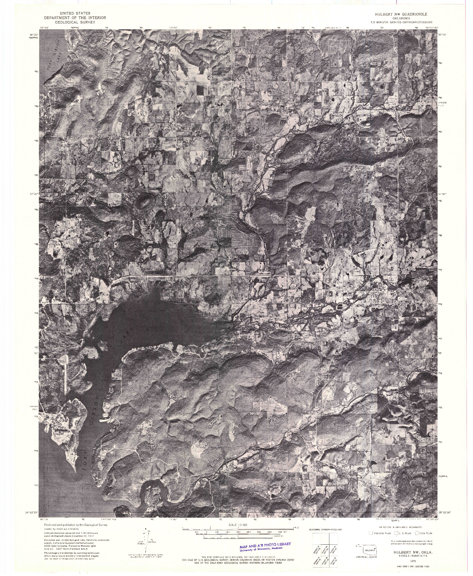 USGS 1:24000-SCALE QUADRANGLE FOR HULBERT NW, OK 1972