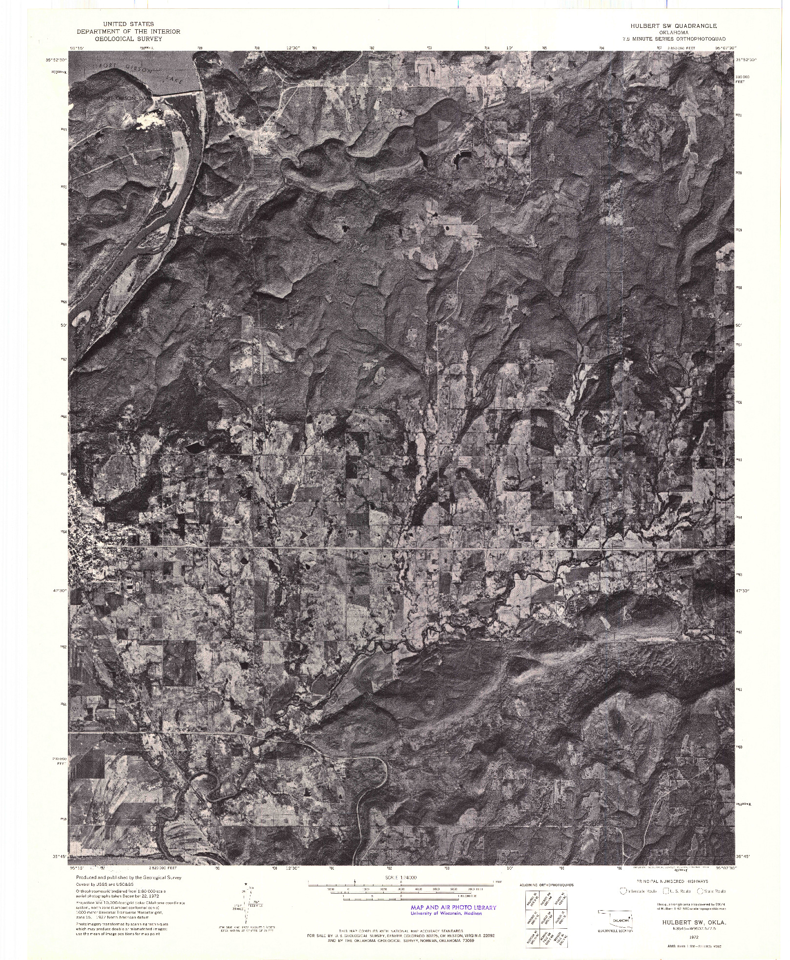 USGS 1:24000-SCALE QUADRANGLE FOR HULBERT SW, OK 1972
