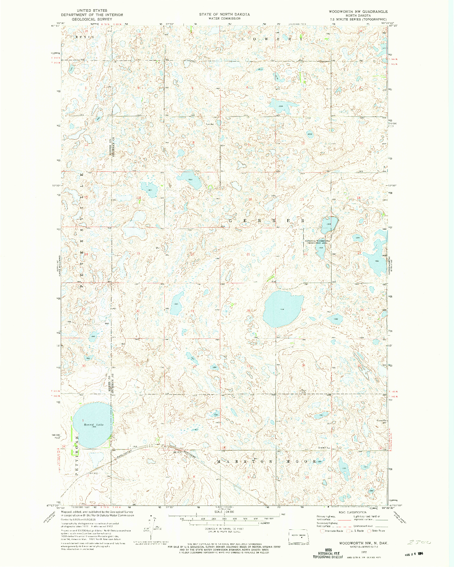 USGS 1:24000-SCALE QUADRANGLE FOR WOODWORTH NW, ND 1972
