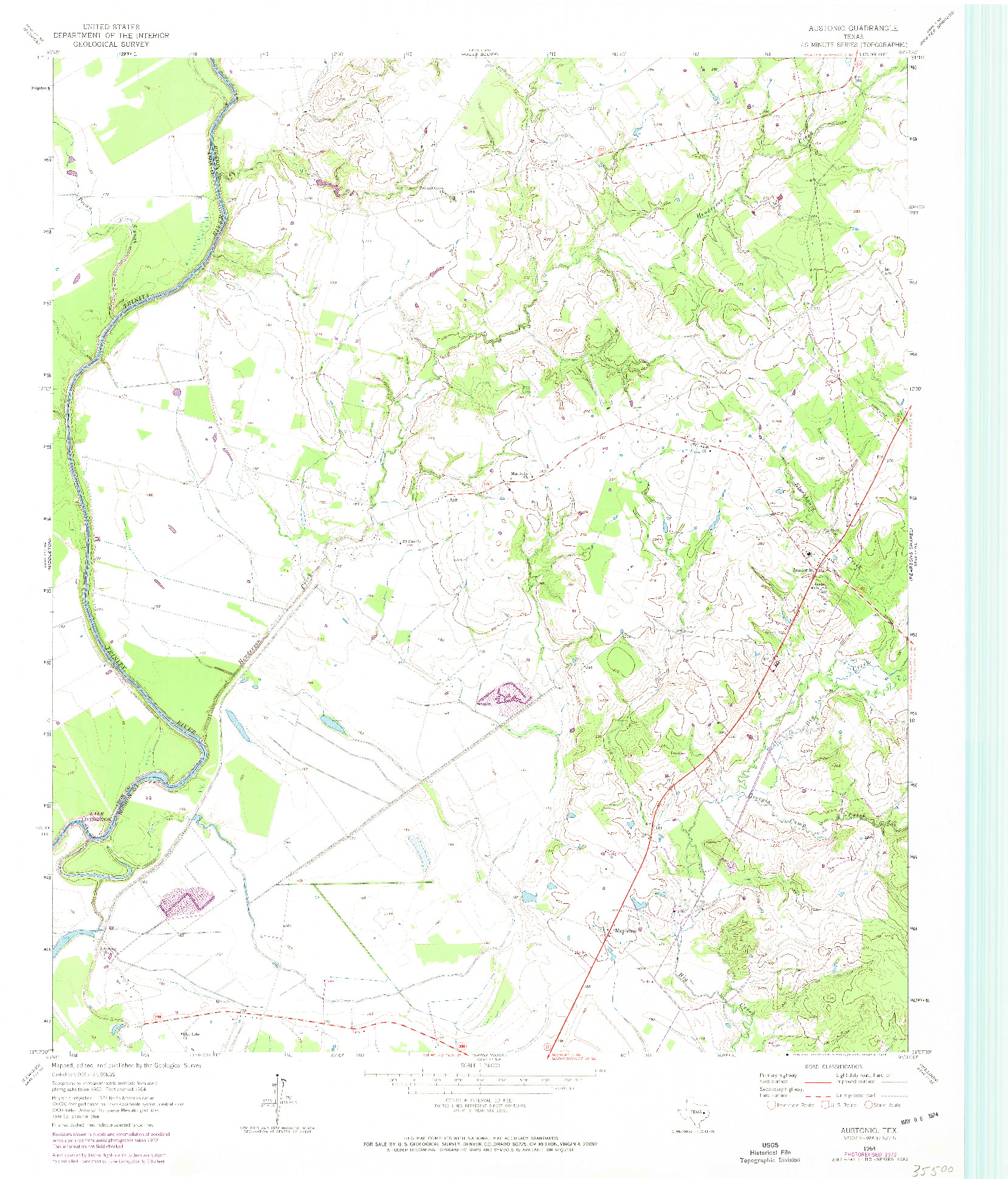 USGS 1:24000-SCALE QUADRANGLE FOR AUSTONIO, TX 1964