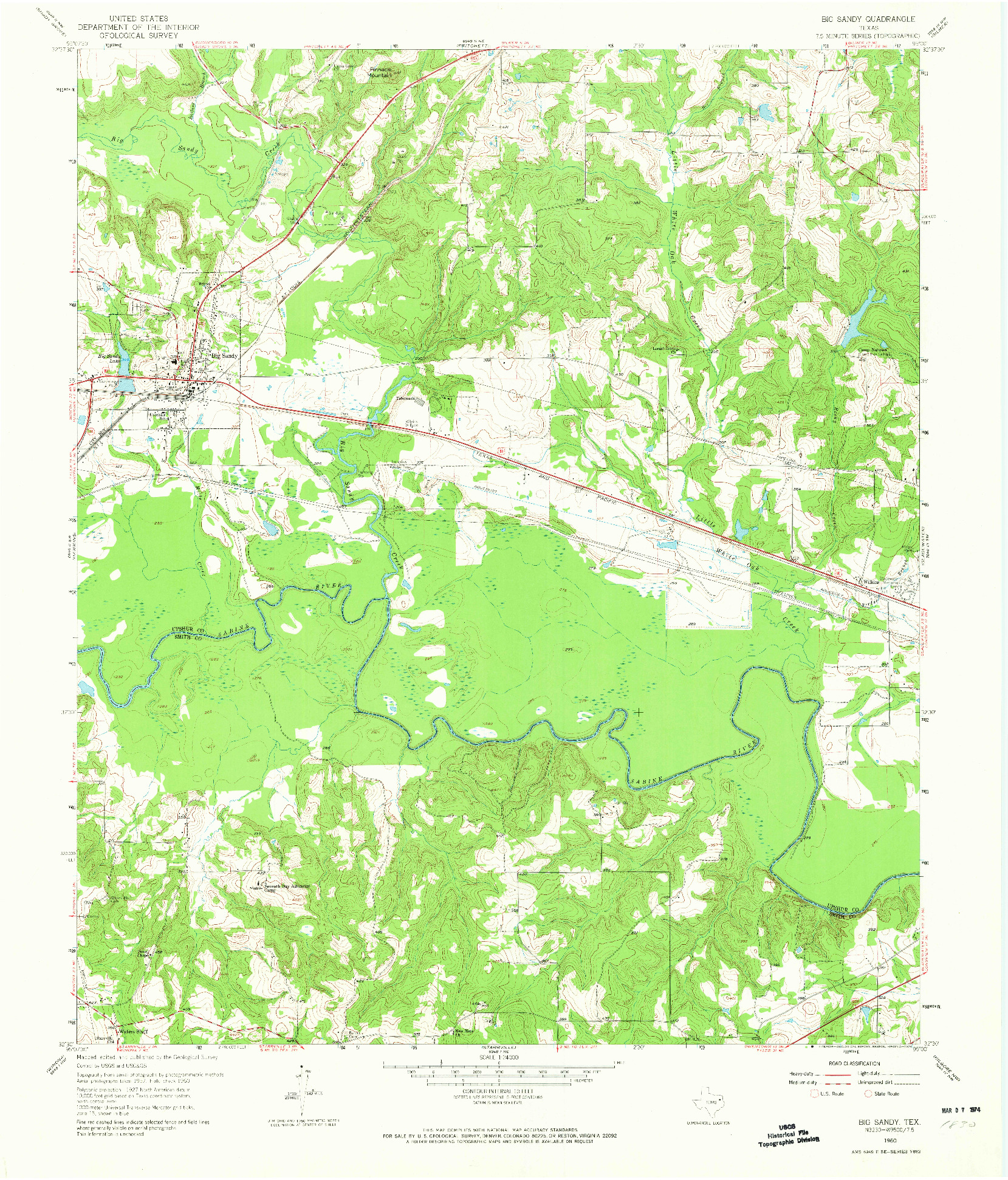 USGS 1:24000-SCALE QUADRANGLE FOR BIG SANDY, TX 1960