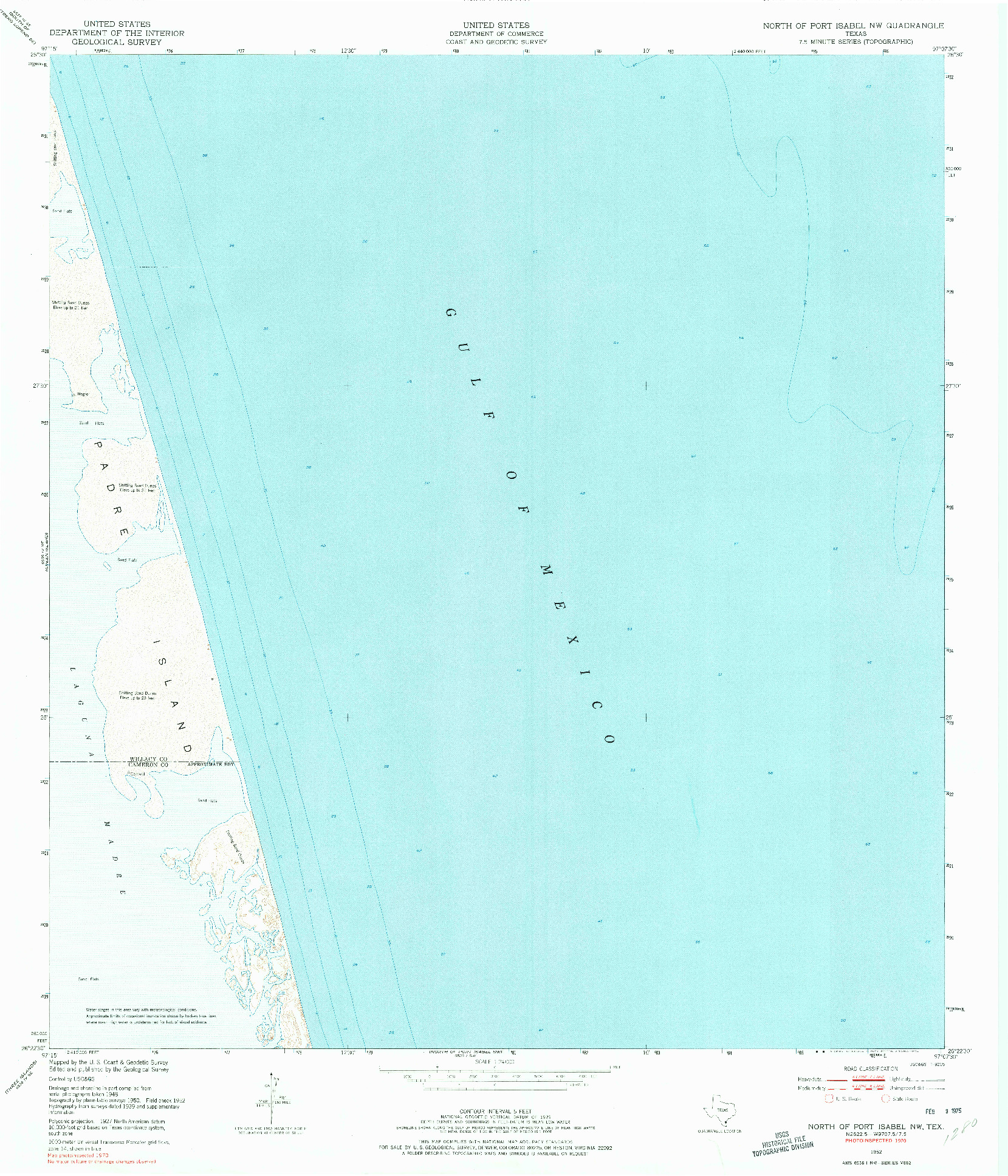 USGS 1:24000-SCALE QUADRANGLE FOR NORTH OF PORT ISABEL NW, TX 1952