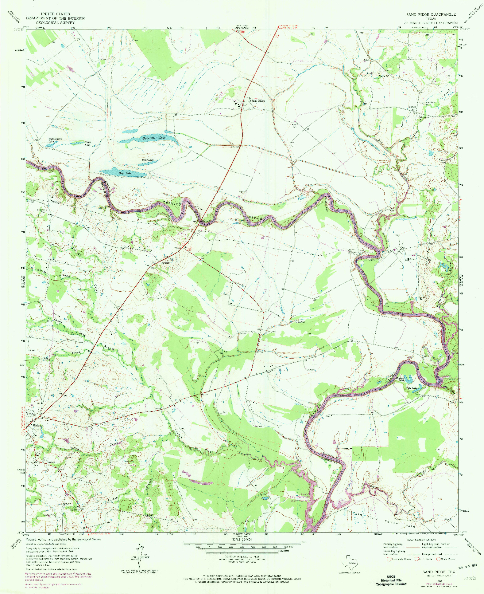 USGS 1:24000-SCALE QUADRANGLE FOR SAND RIDGE, TX 1964