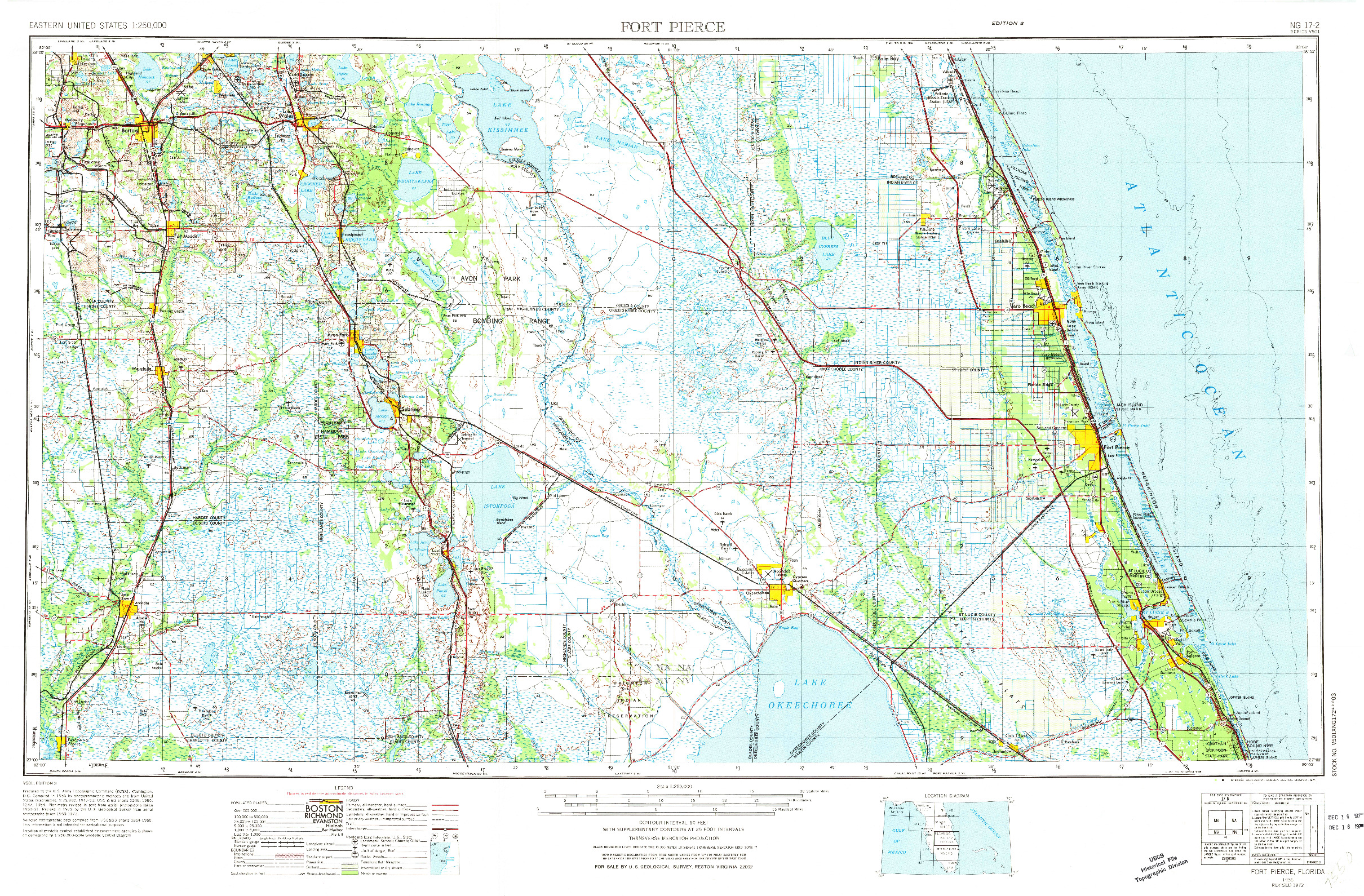 USGS 1:250000-SCALE QUADRANGLE FOR FORT PIERCE, FL 1956