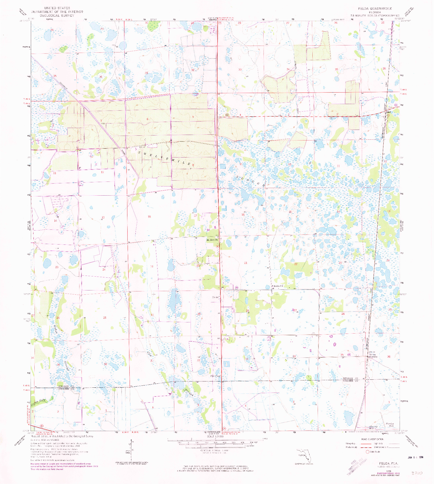 USGS 1:24000-SCALE QUADRANGLE FOR FELDA, FL 1958