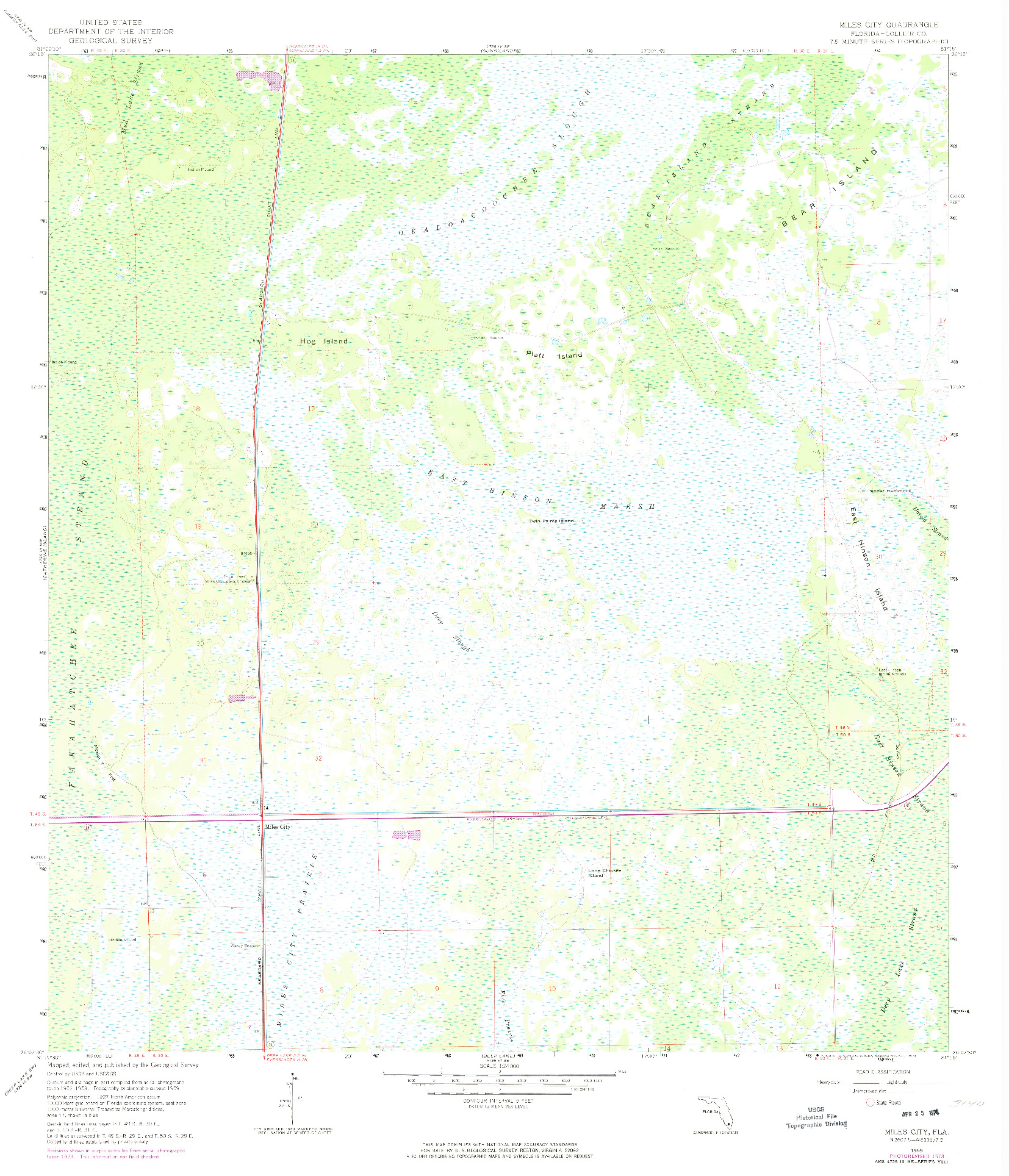 USGS 1:24000-SCALE QUADRANGLE FOR MILES CITY, FL 1959