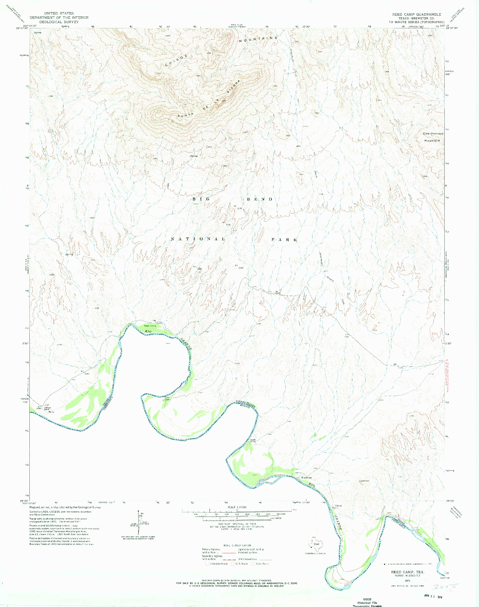 USGS 1:24000-SCALE QUADRANGLE FOR REED CAMP, TX 1971