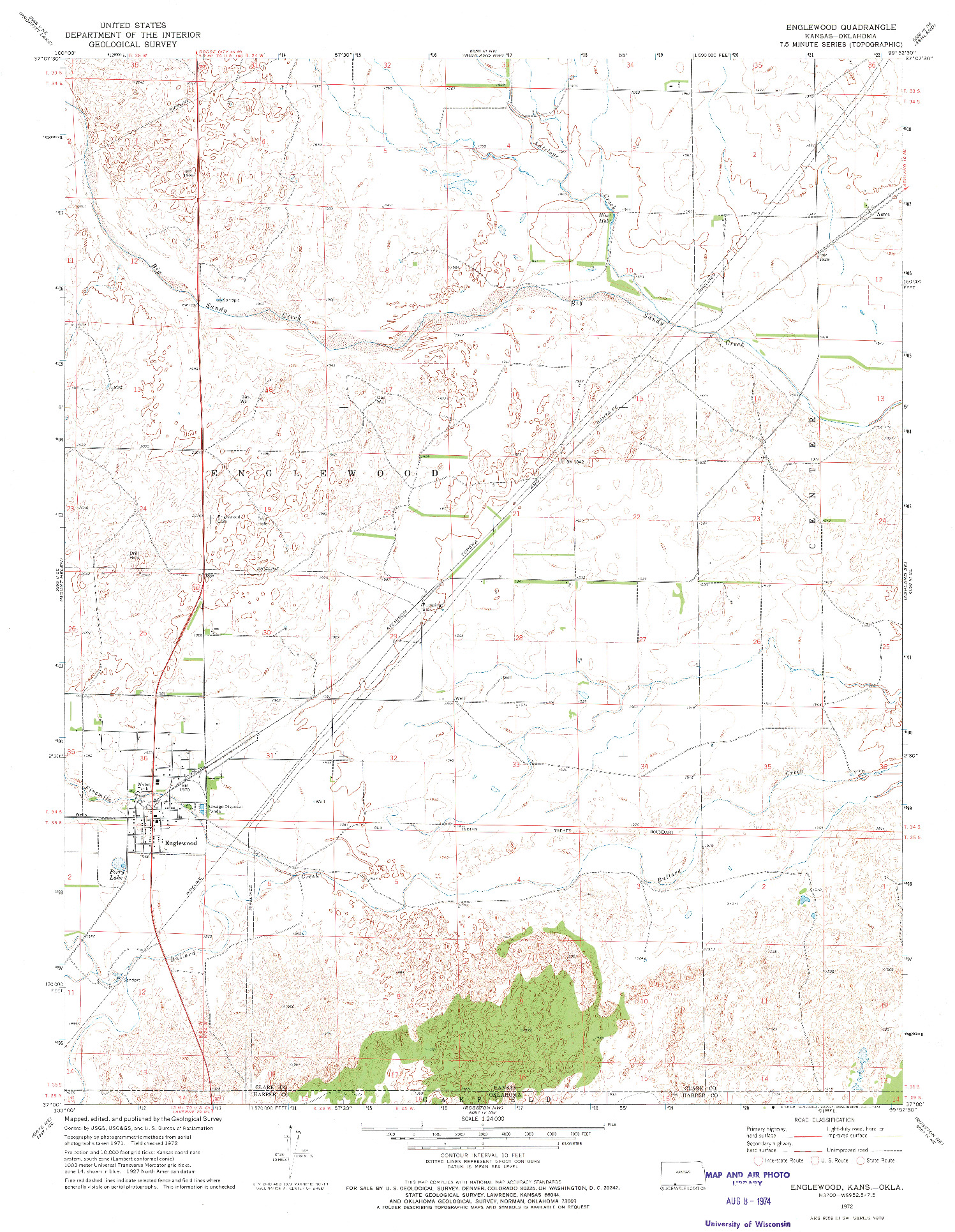 USGS 1:24000-SCALE QUADRANGLE FOR ENGLEWOOD, KS 1972