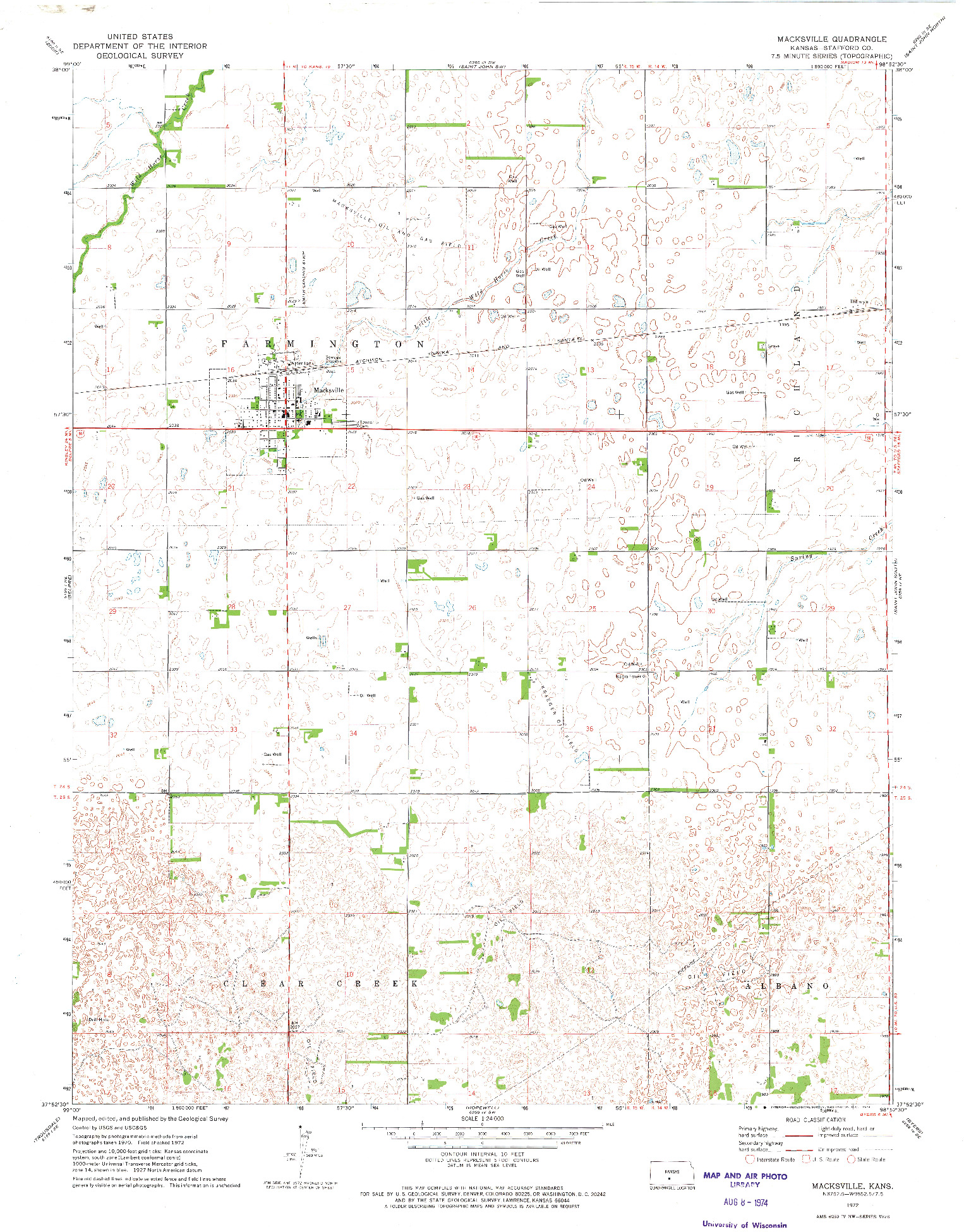 USGS 1:24000-SCALE QUADRANGLE FOR MACKSVILLE, KS 1972