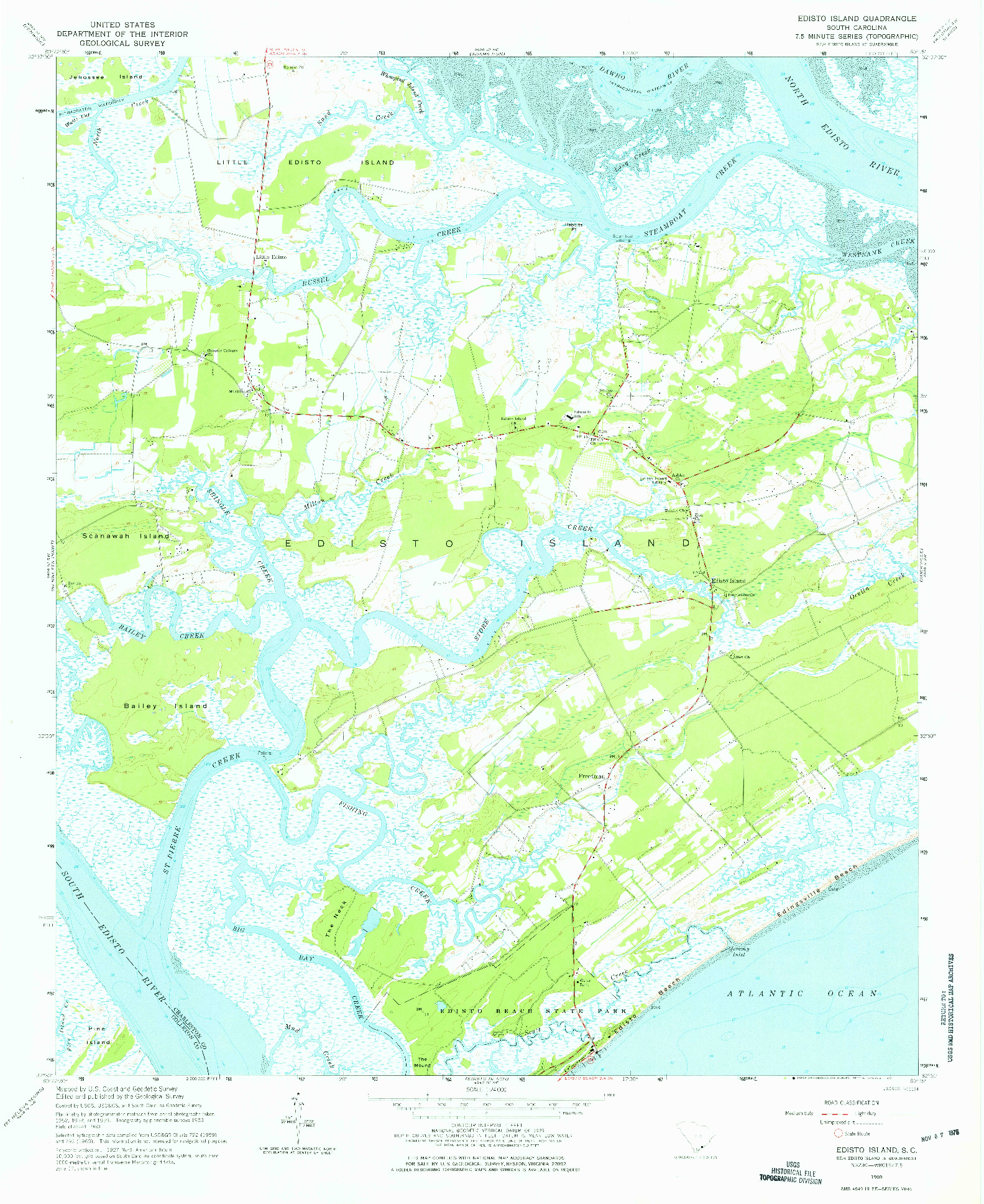 USGS 1:24000-SCALE QUADRANGLE FOR EDISTO ISLAND, SC 1960