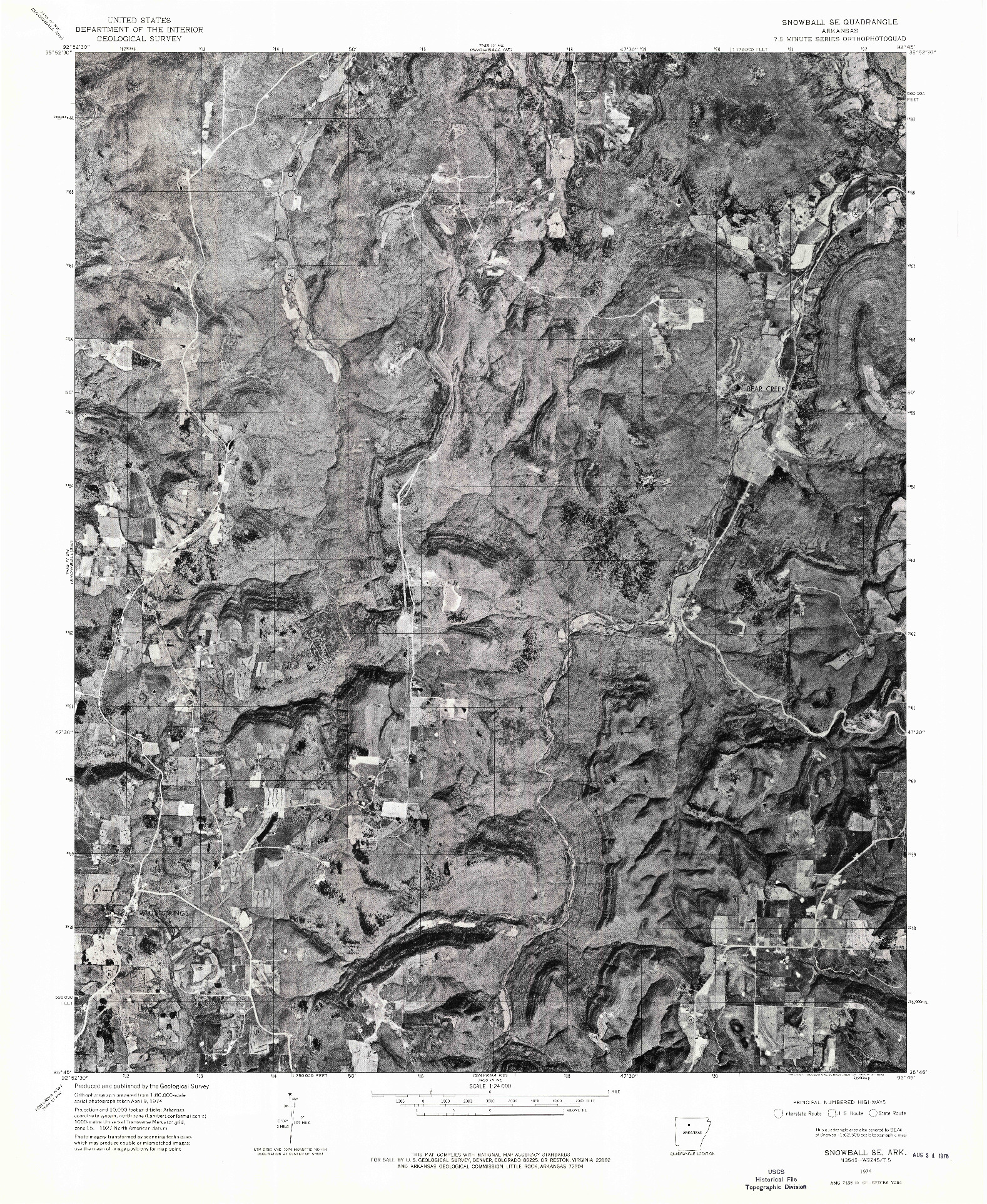 USGS 1:24000-SCALE QUADRANGLE FOR SNOWBALL SE, AR 1974