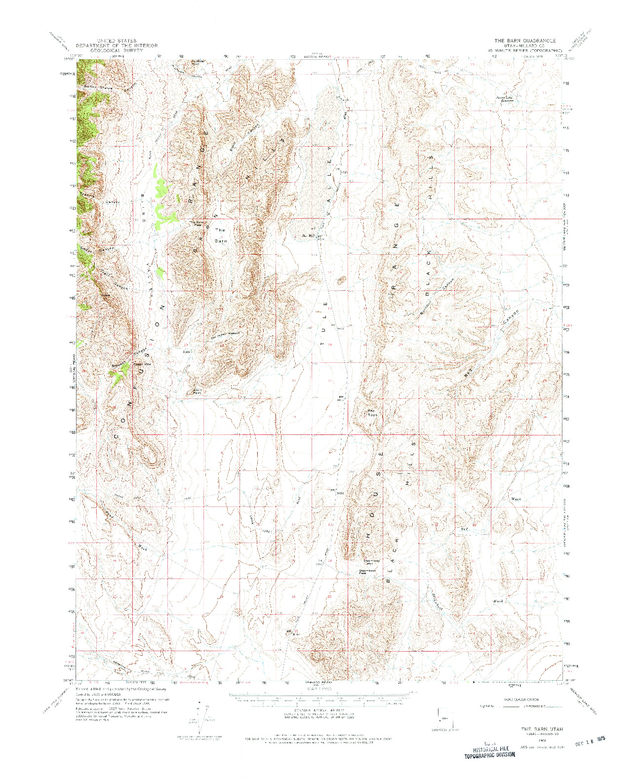 USGS 1:62500-SCALE QUADRANGLE FOR THE BARN, UT 1960